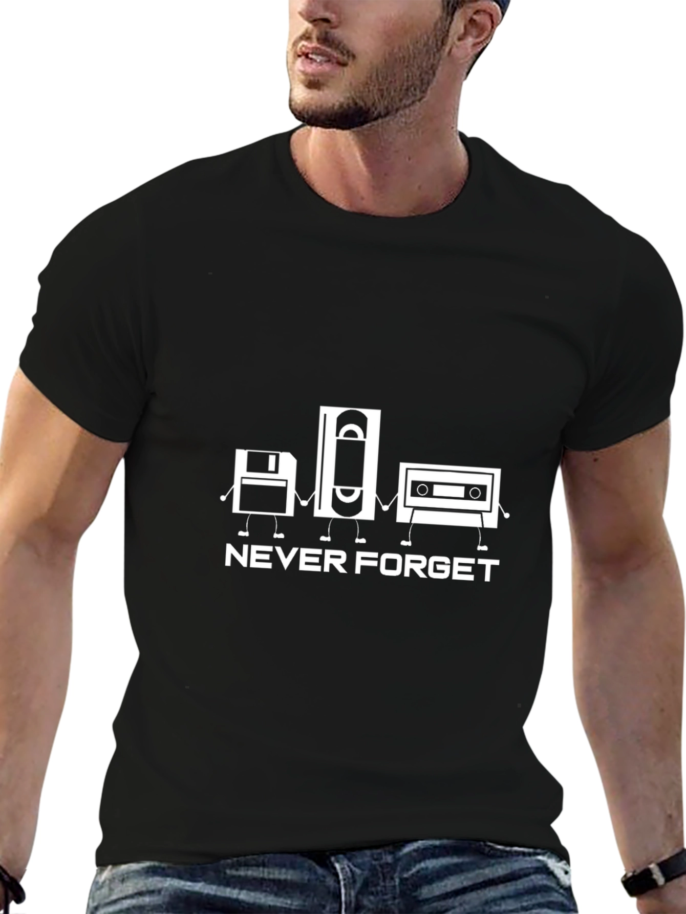 Never Forget Throwback T-Shirt - Black