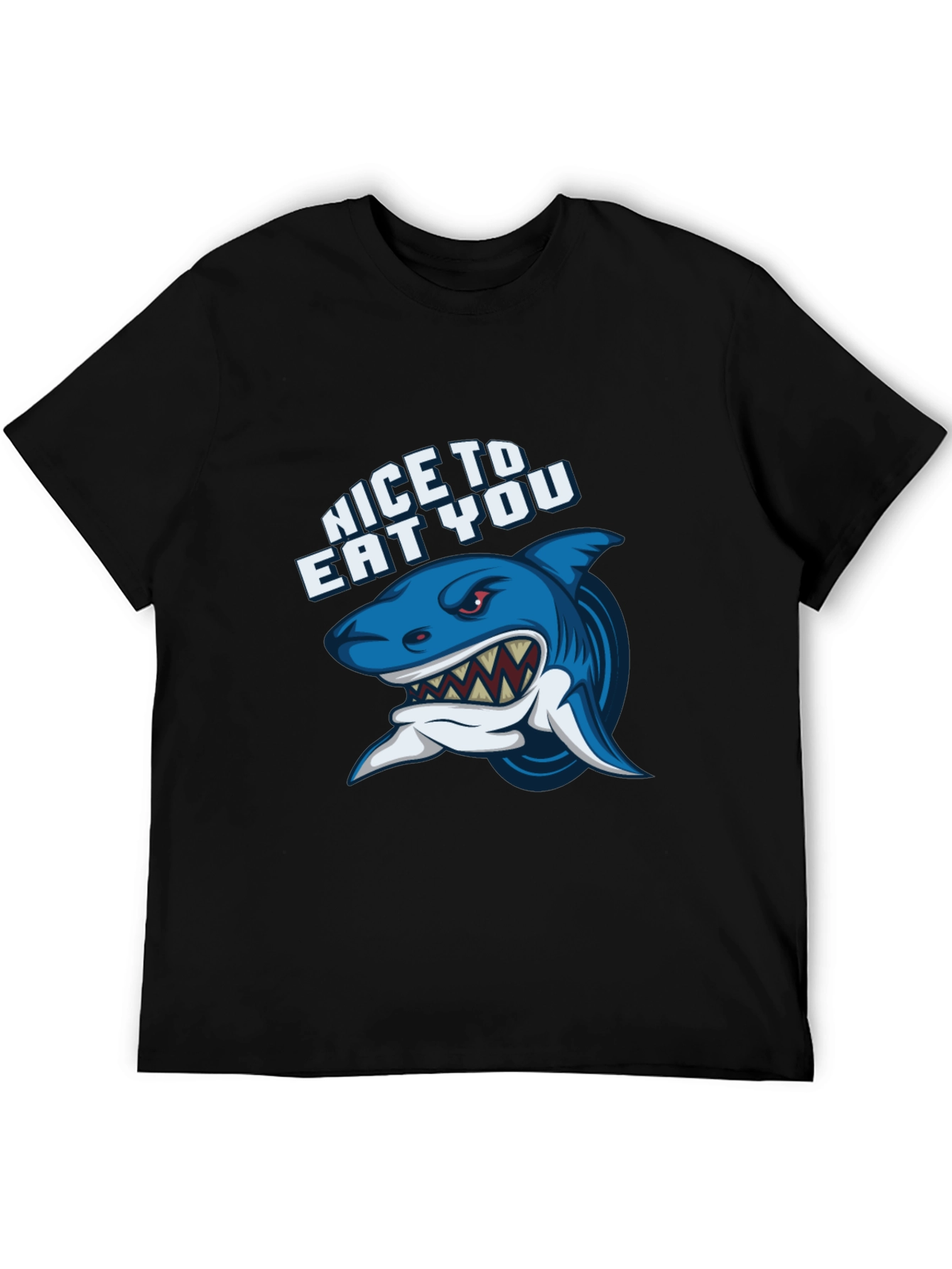 Shark Graphic Black T-Shirt - Nice to Eat You