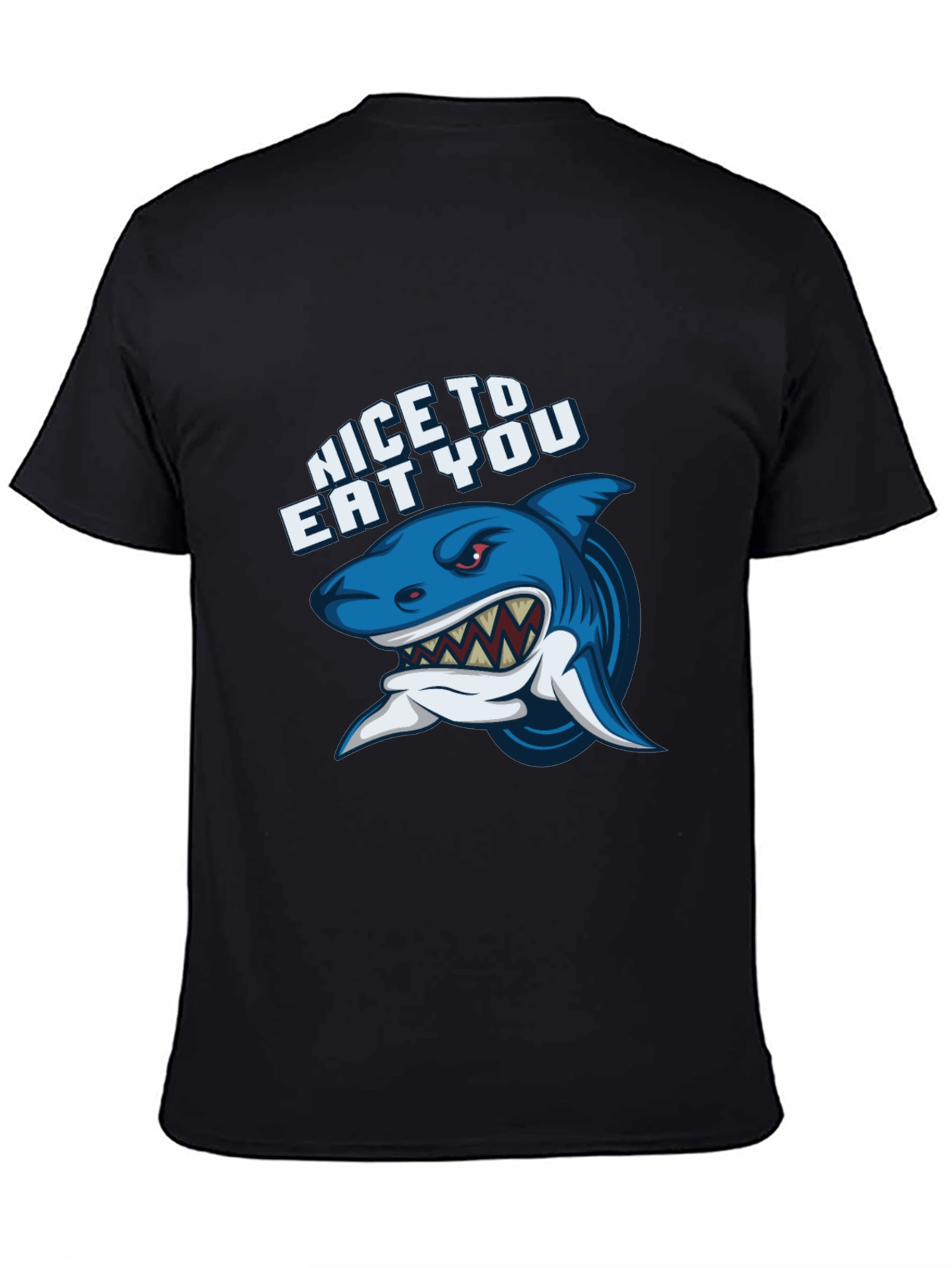 Shark Graphic Black T-Shirt - Nice to Eat You