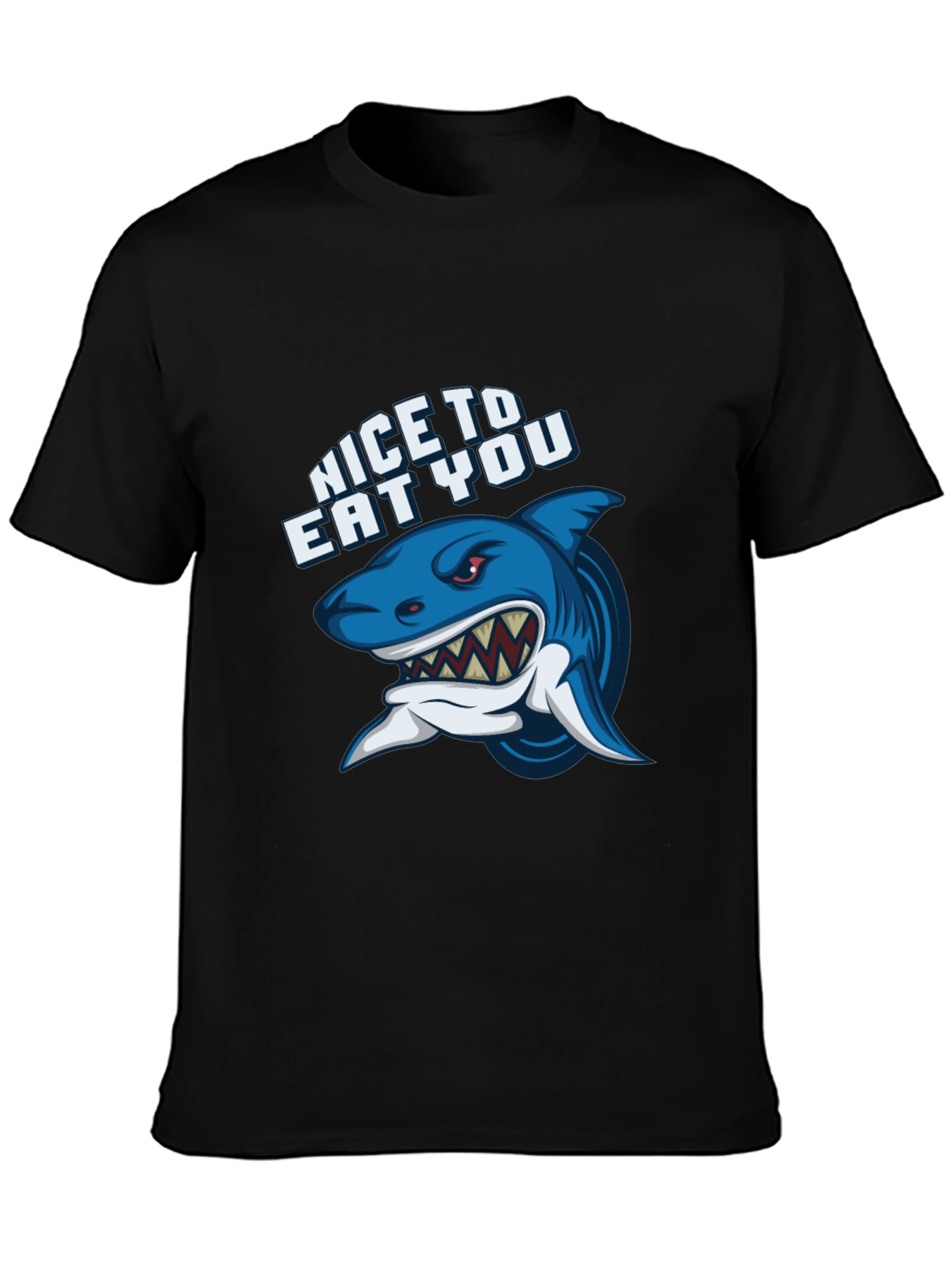 Shark Graphic Black T-Shirt - Nice to Eat You