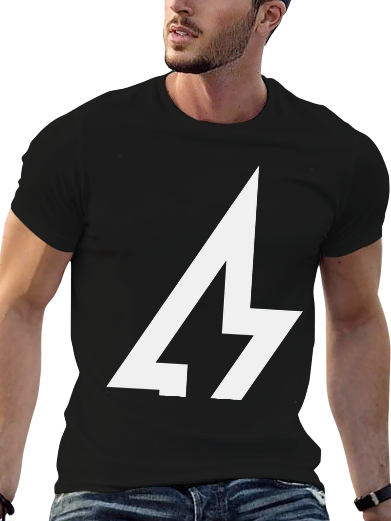Bold Graphic Tee - Lightning Bolt Design