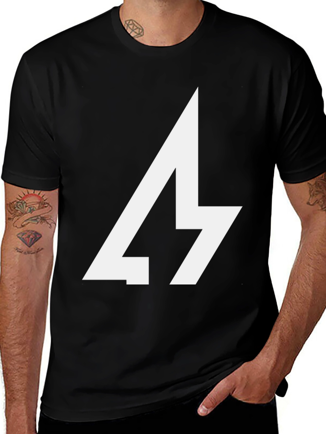 Bold Graphic Tee - Lightning Bolt Design