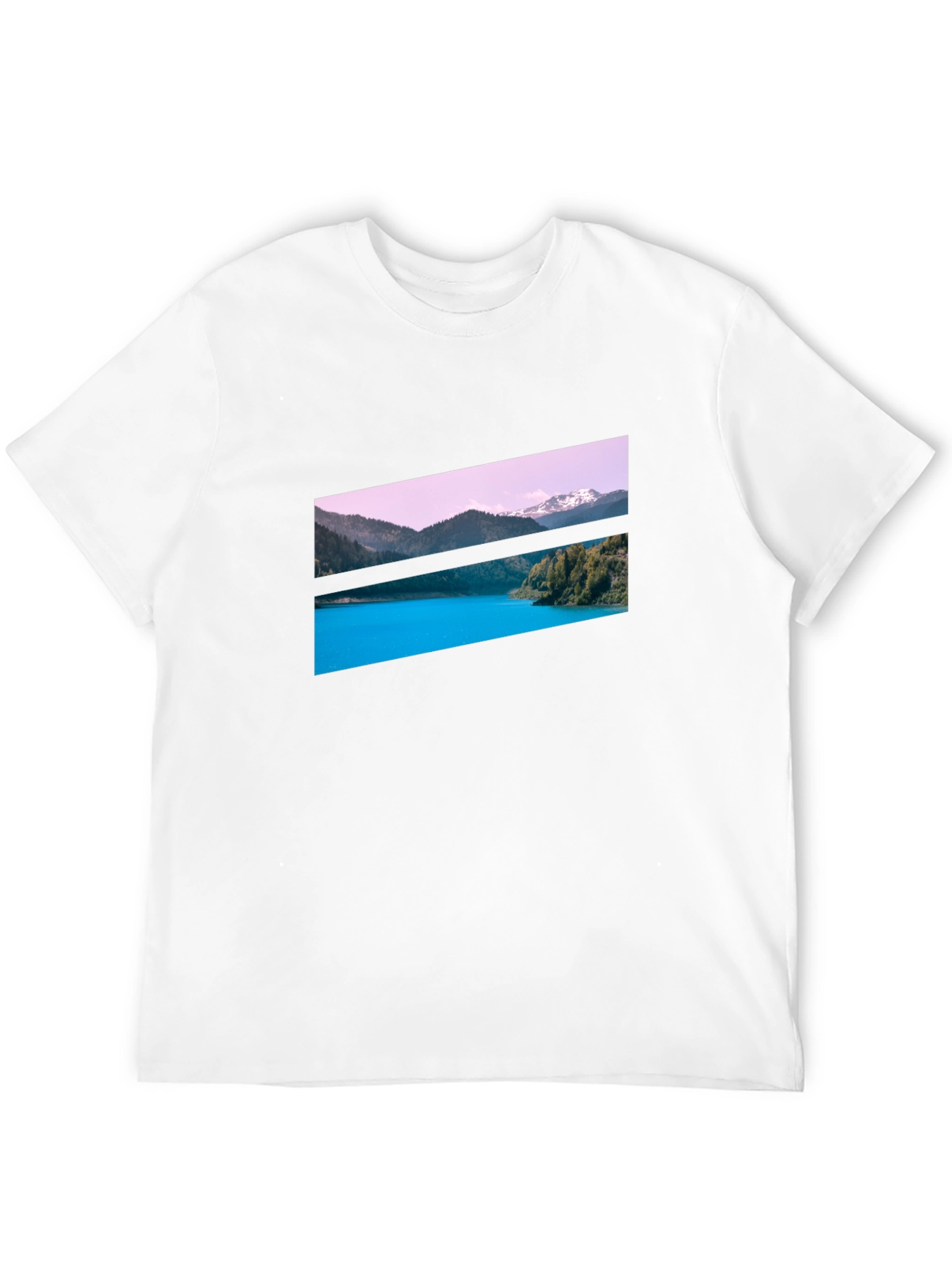 Scenic Mountain Lake Graphic Tee - Black
