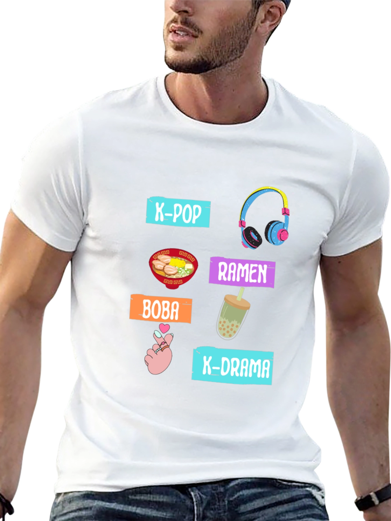 K-Culture T-Shirt K-Pop K-Drama Ramen Boba Design