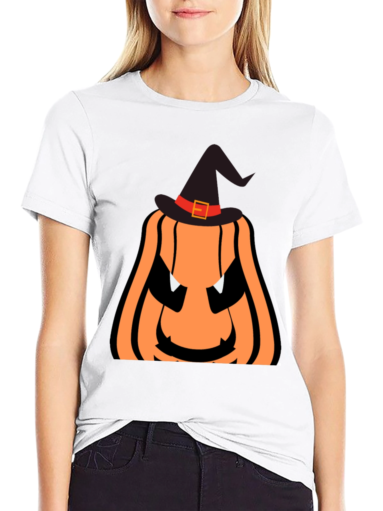 Halloween Pumpkin Witch Hat T-Shirt