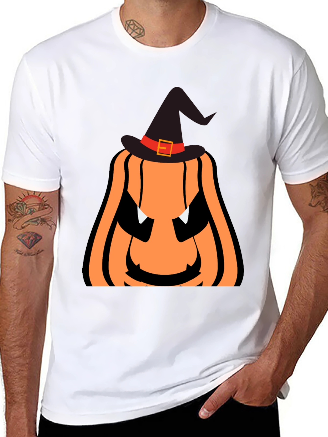 Halloween Pumpkin Witch Hat T-Shirt