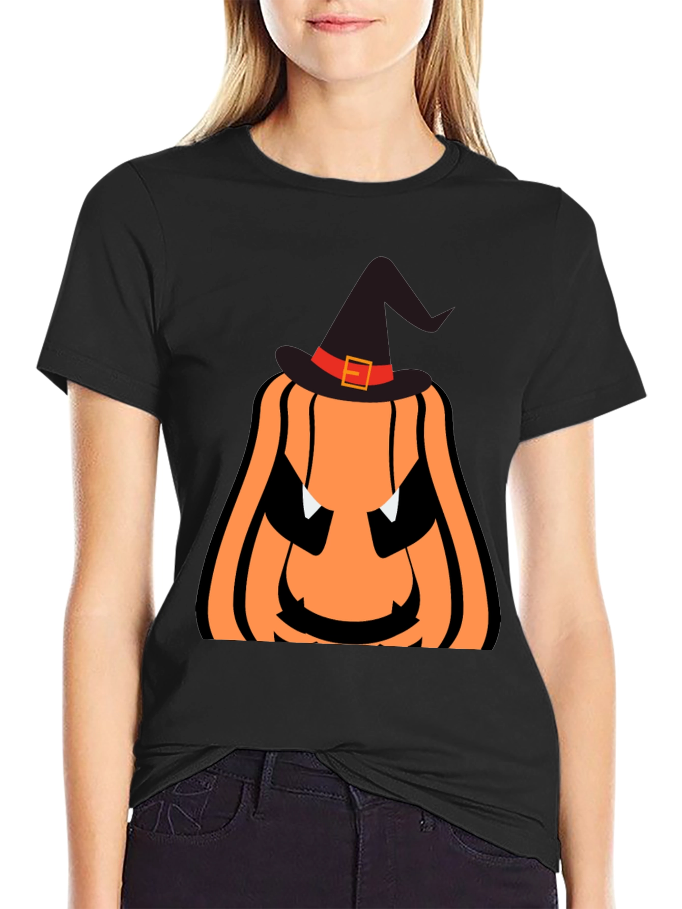 Halloween Pumpkin Witch Hat T-Shirt