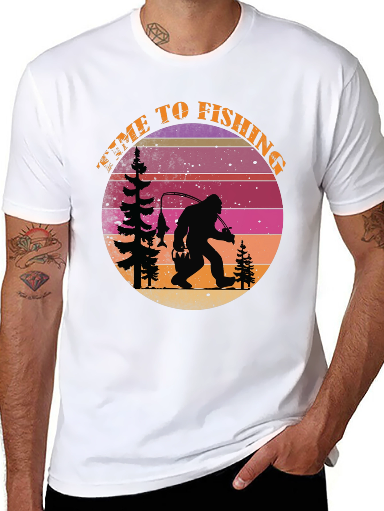 Time To Fishing Bigfoot T-Shirt