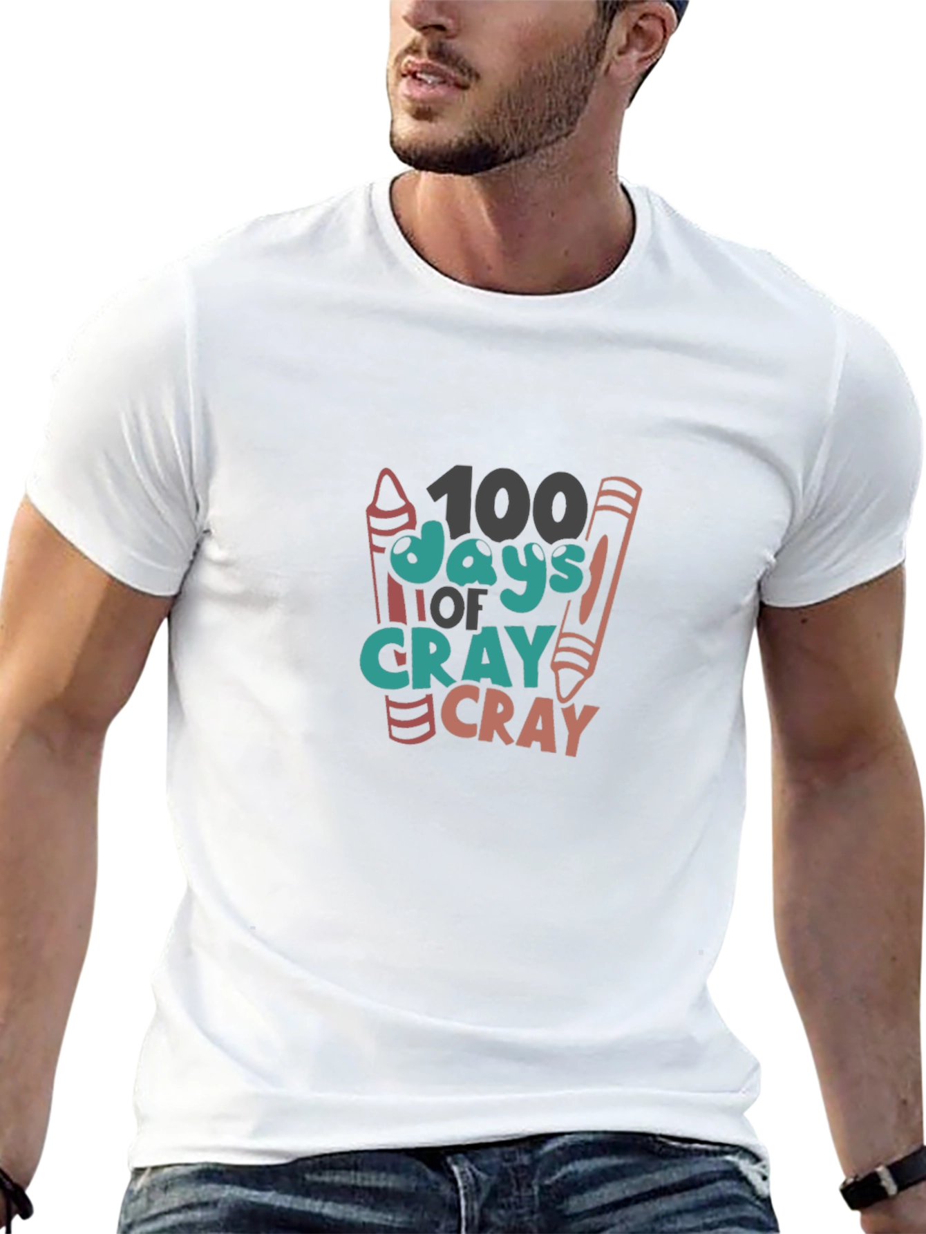 100 Days of School Crayon Graphic Tee