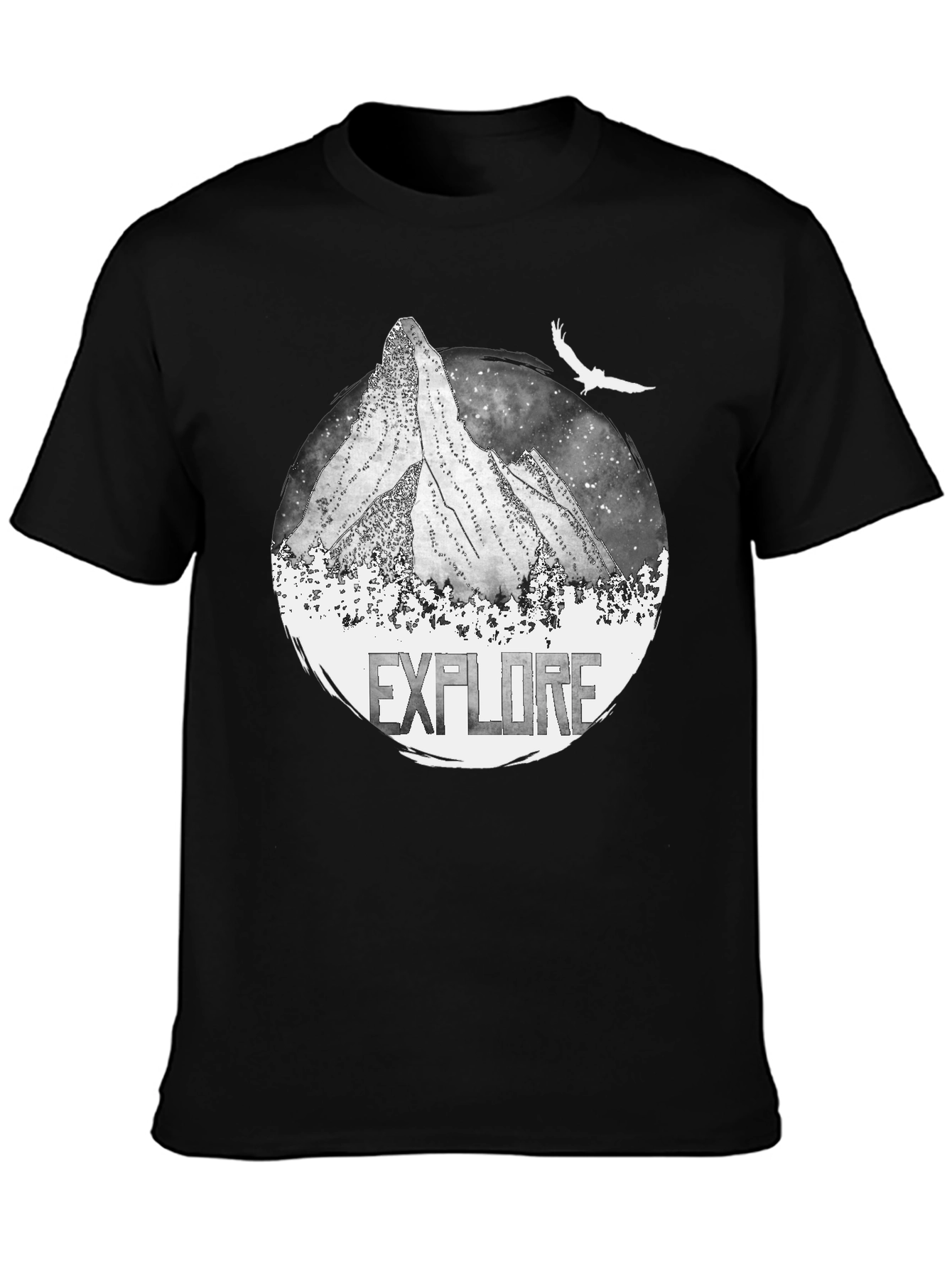 Explore Mountain Graphic Black T-Shirt