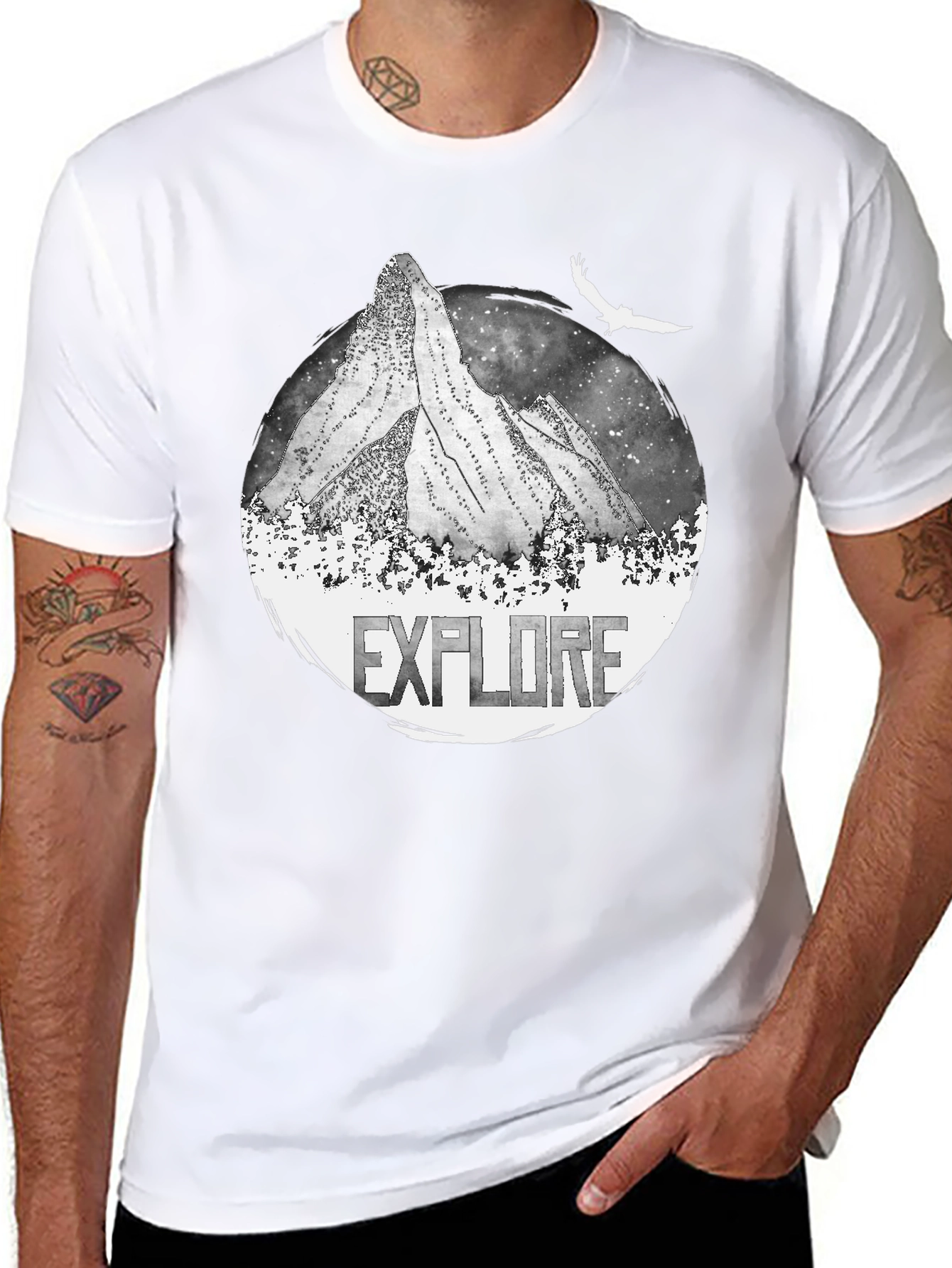 Explore Mountain Graphic Black T-Shirt