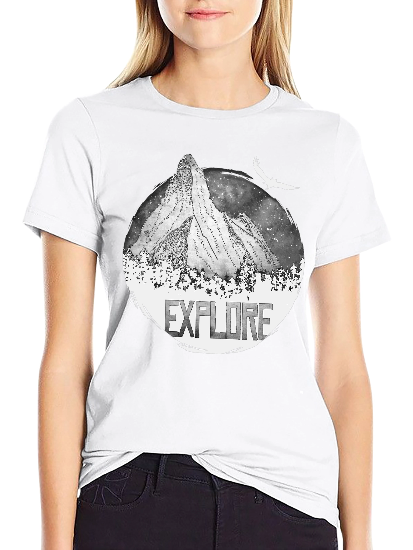 Explore Mountain Graphic Black T-Shirt