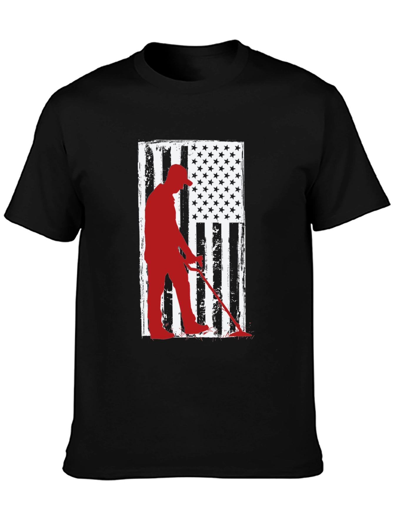 Metal Detector American Flag Graphic Tee