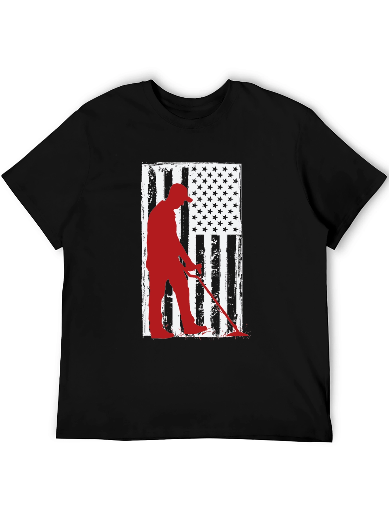 Metal Detector American Flag Graphic Tee