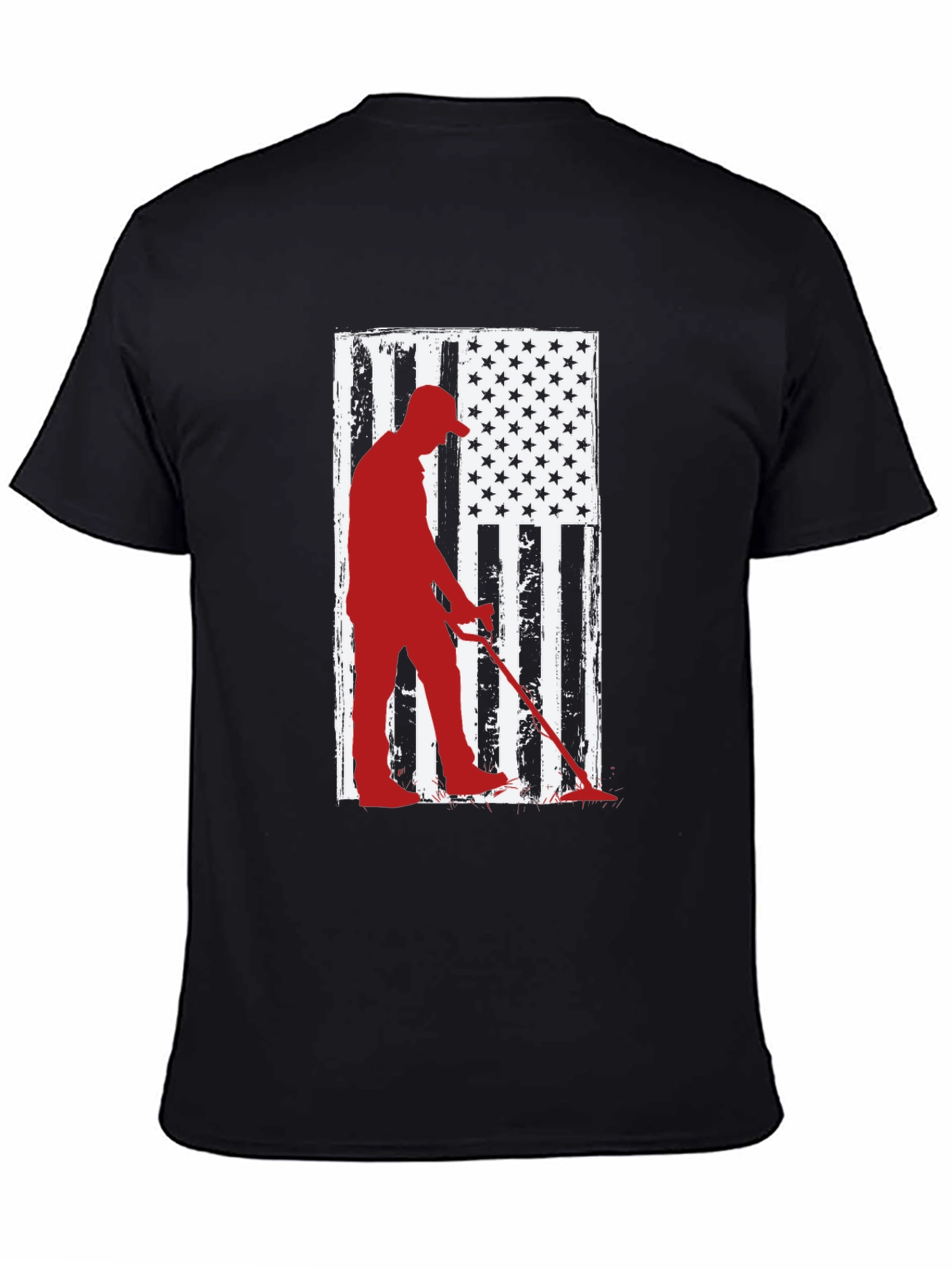 Metal Detector American Flag Graphic Tee