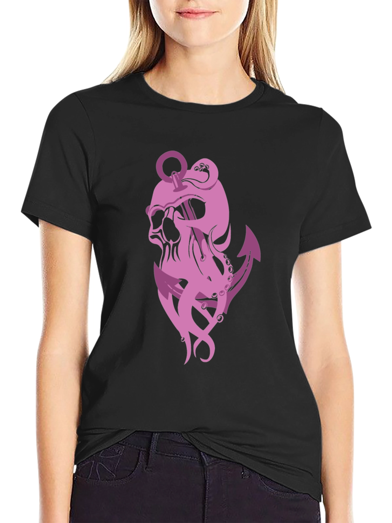 Skull Anchor Kraken Graphic Tee