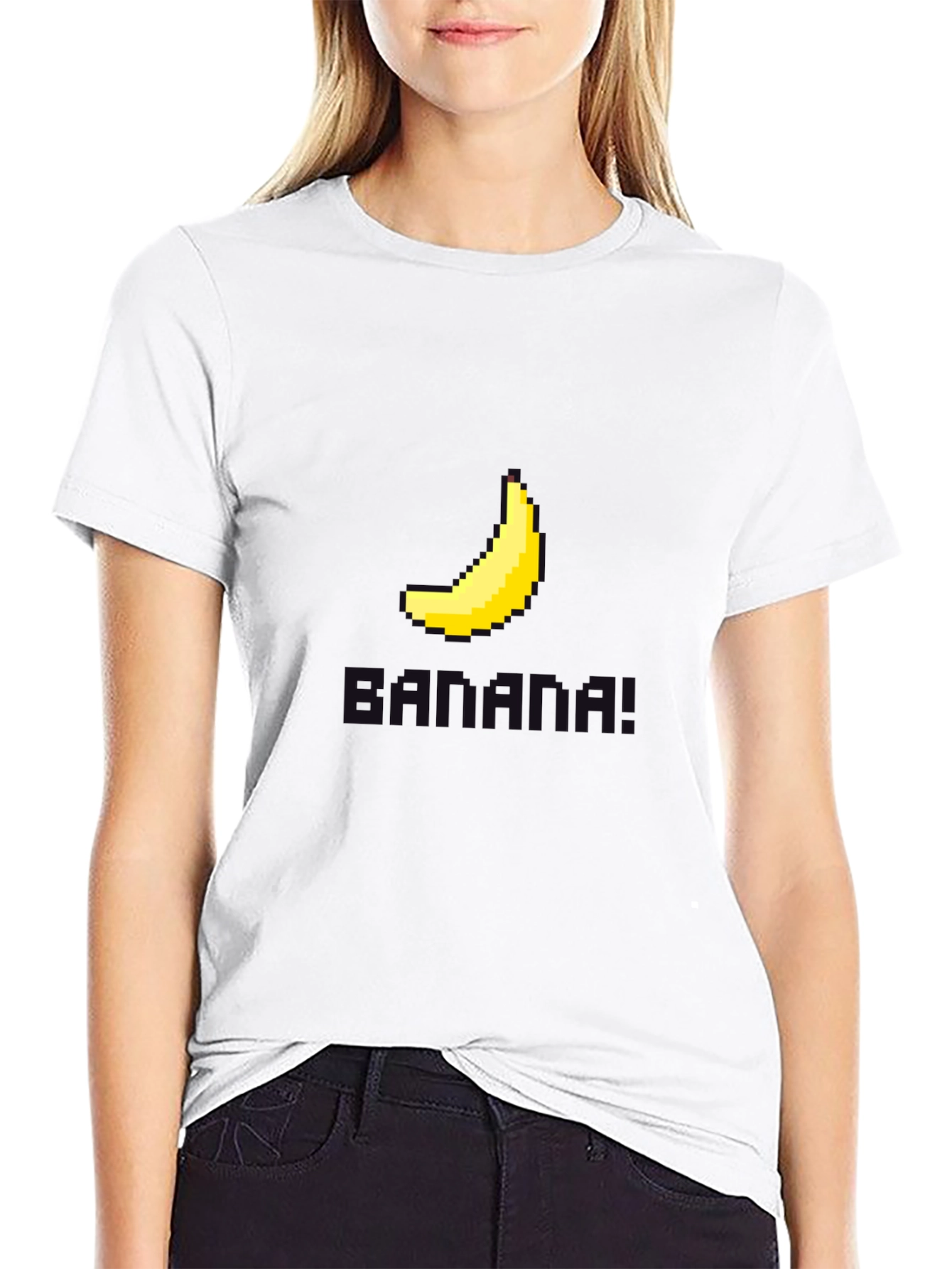 Pixel Banana Black T-Shirt - Gamer Style