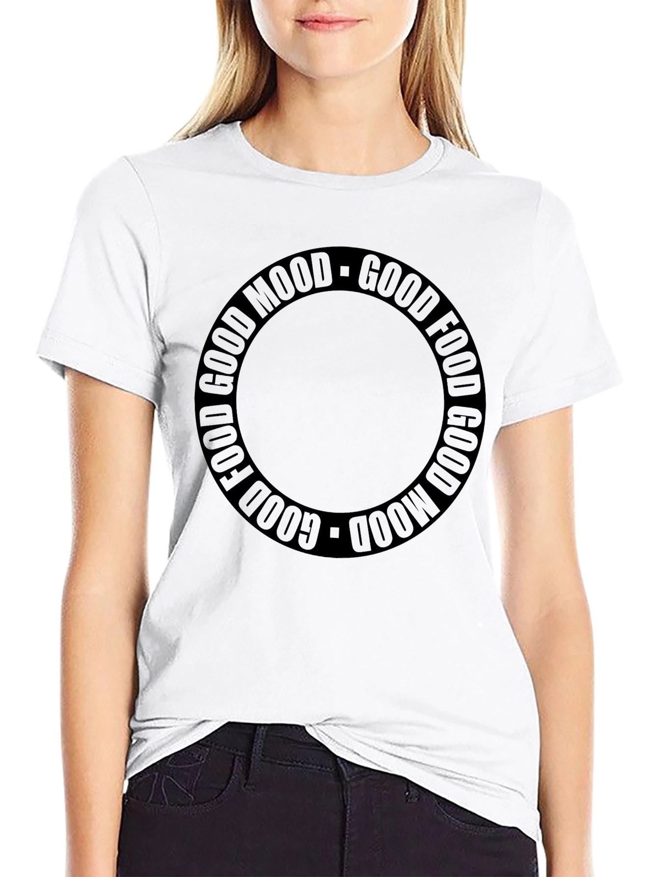 Good Food Good Mood Black T-Shirt