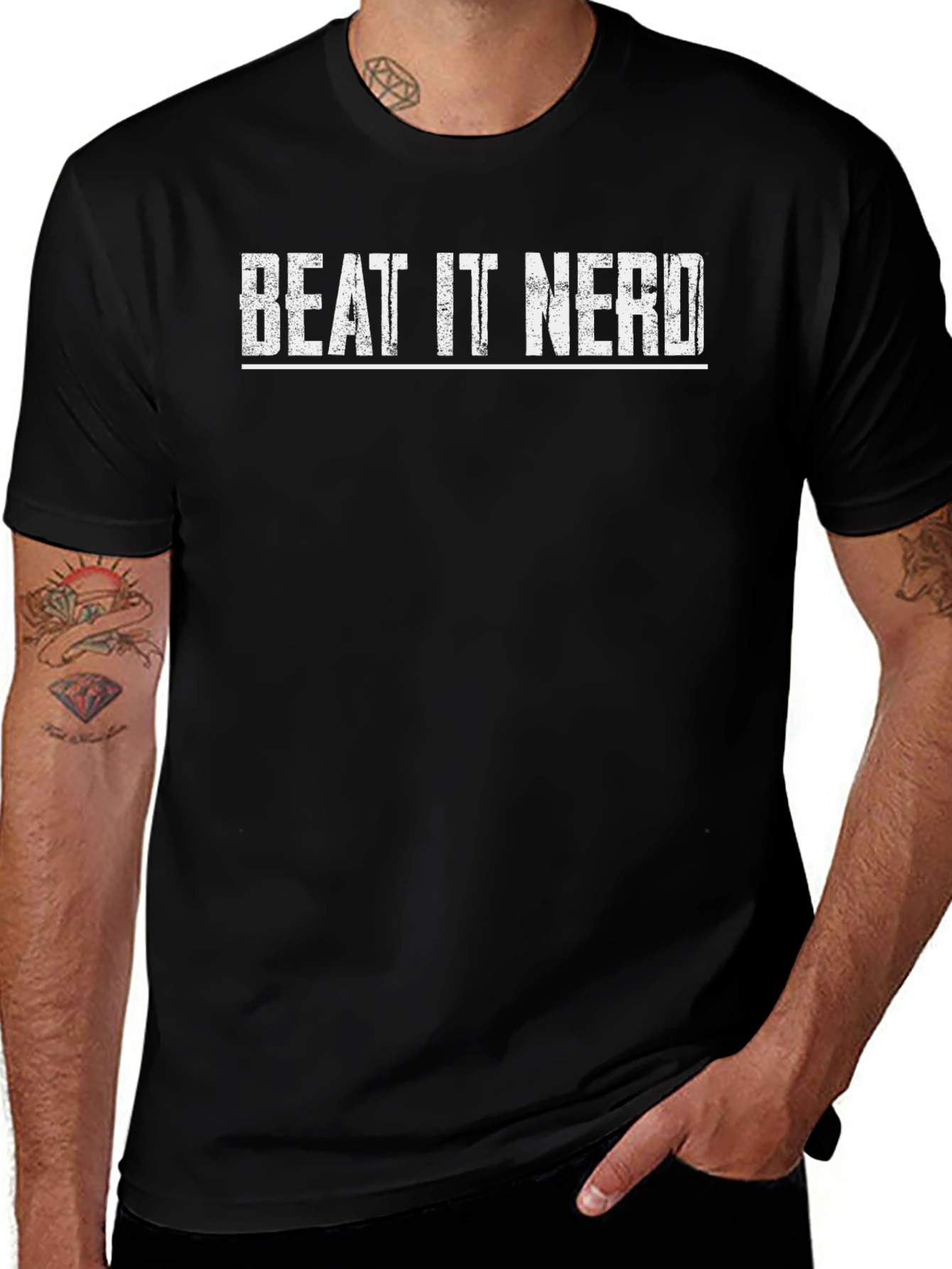 Beat It Nerd Graphic T-Shirt - Short Sleeve