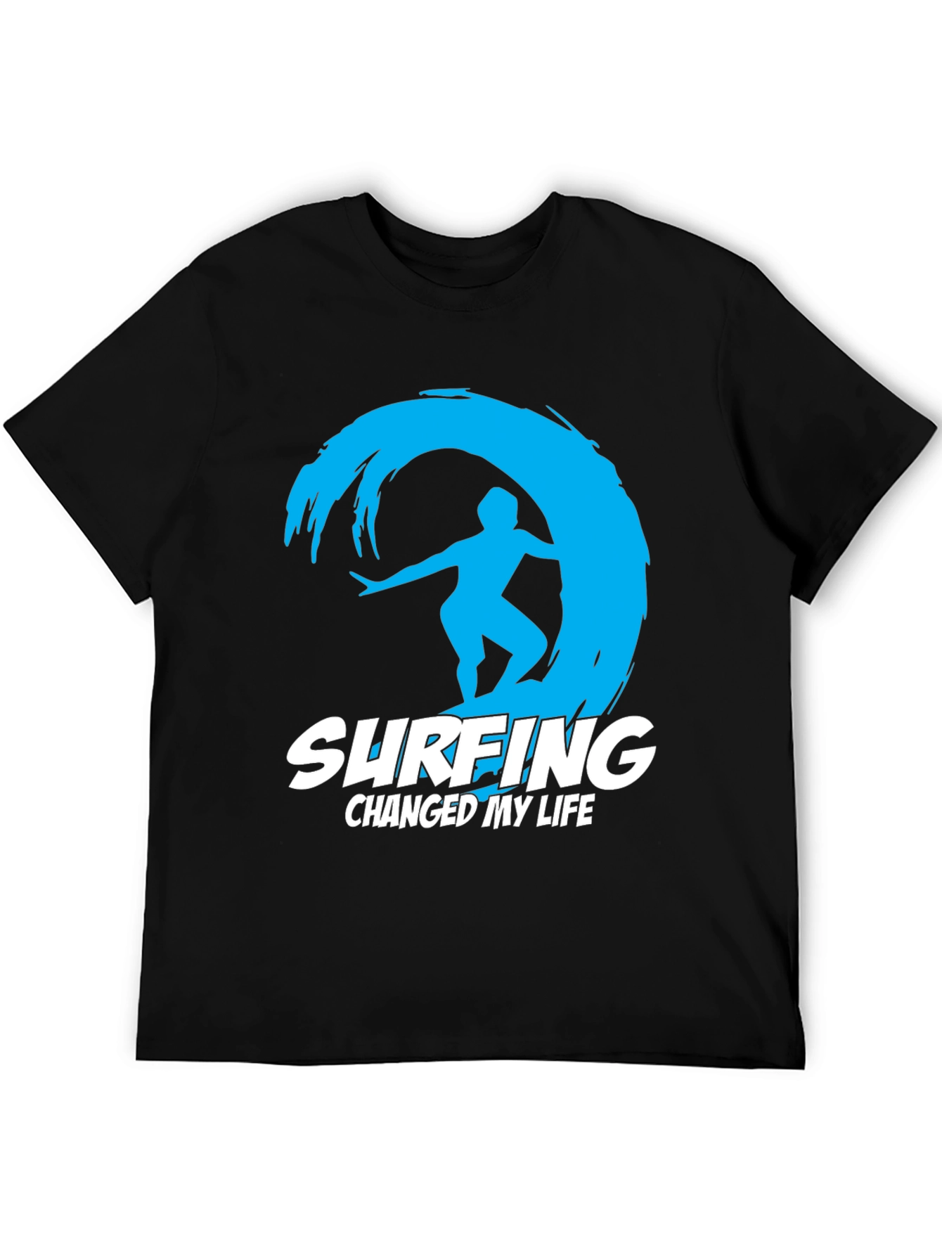Surfing Changed My Life Black Graphic Tee