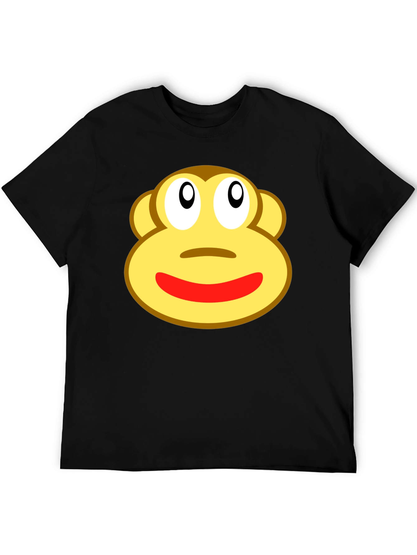 Funny Sock Monkey Face Graphic Black T-Shirt