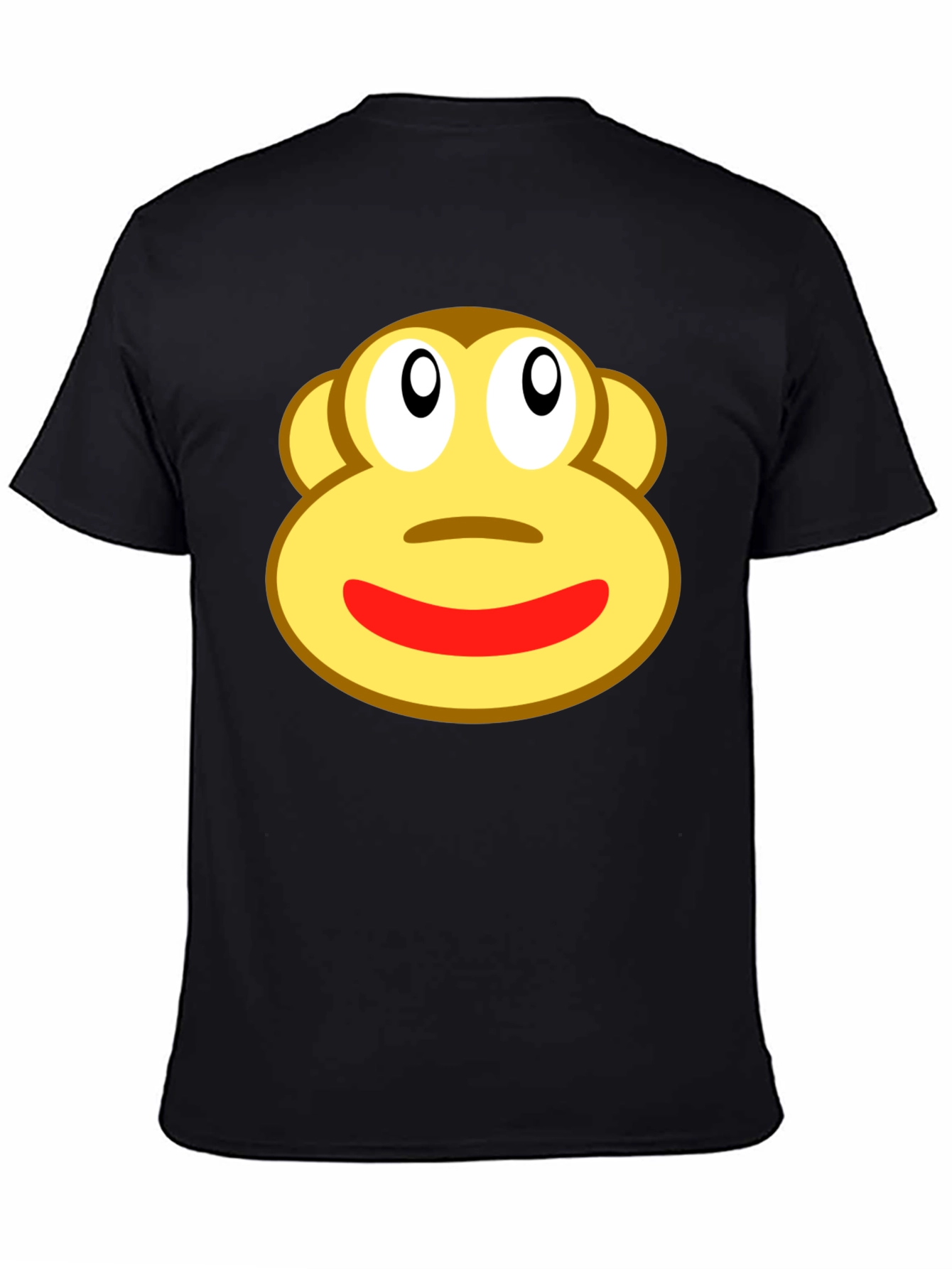 Funny Sock Monkey Face Graphic Black T-Shirt