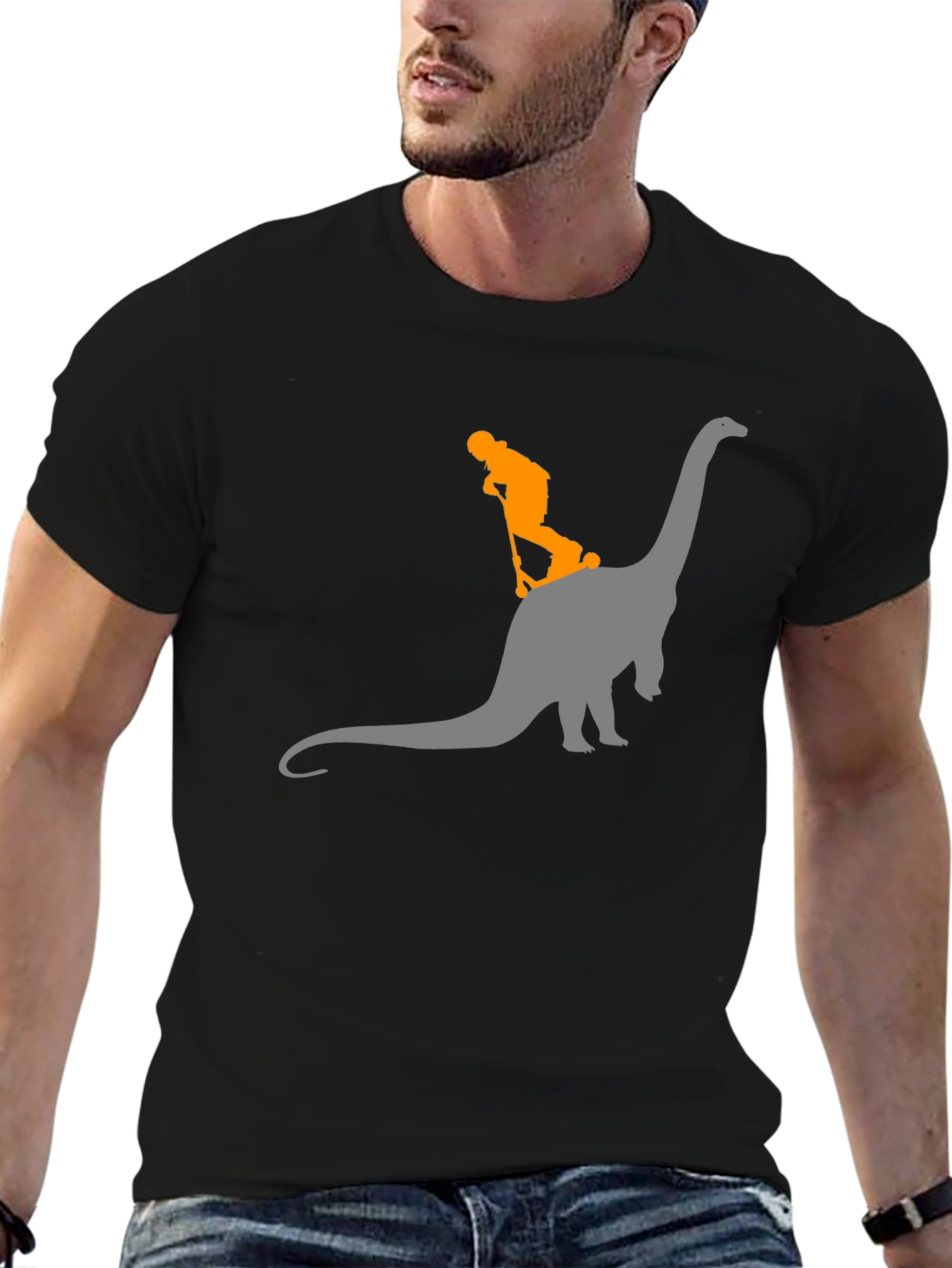 Dino Rider Tee - Black Graphic T-Shirt