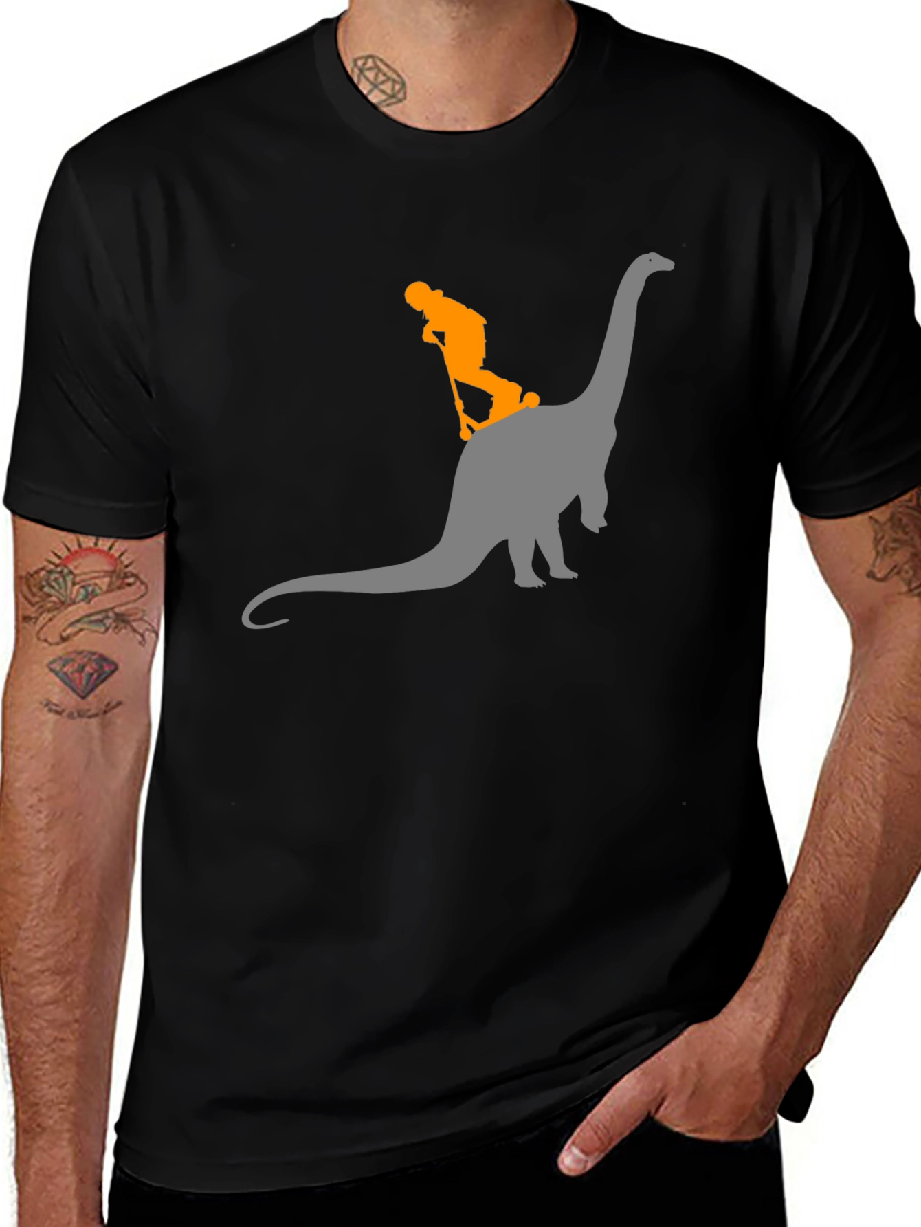 Dino Rider Tee - Black Graphic T-Shirt