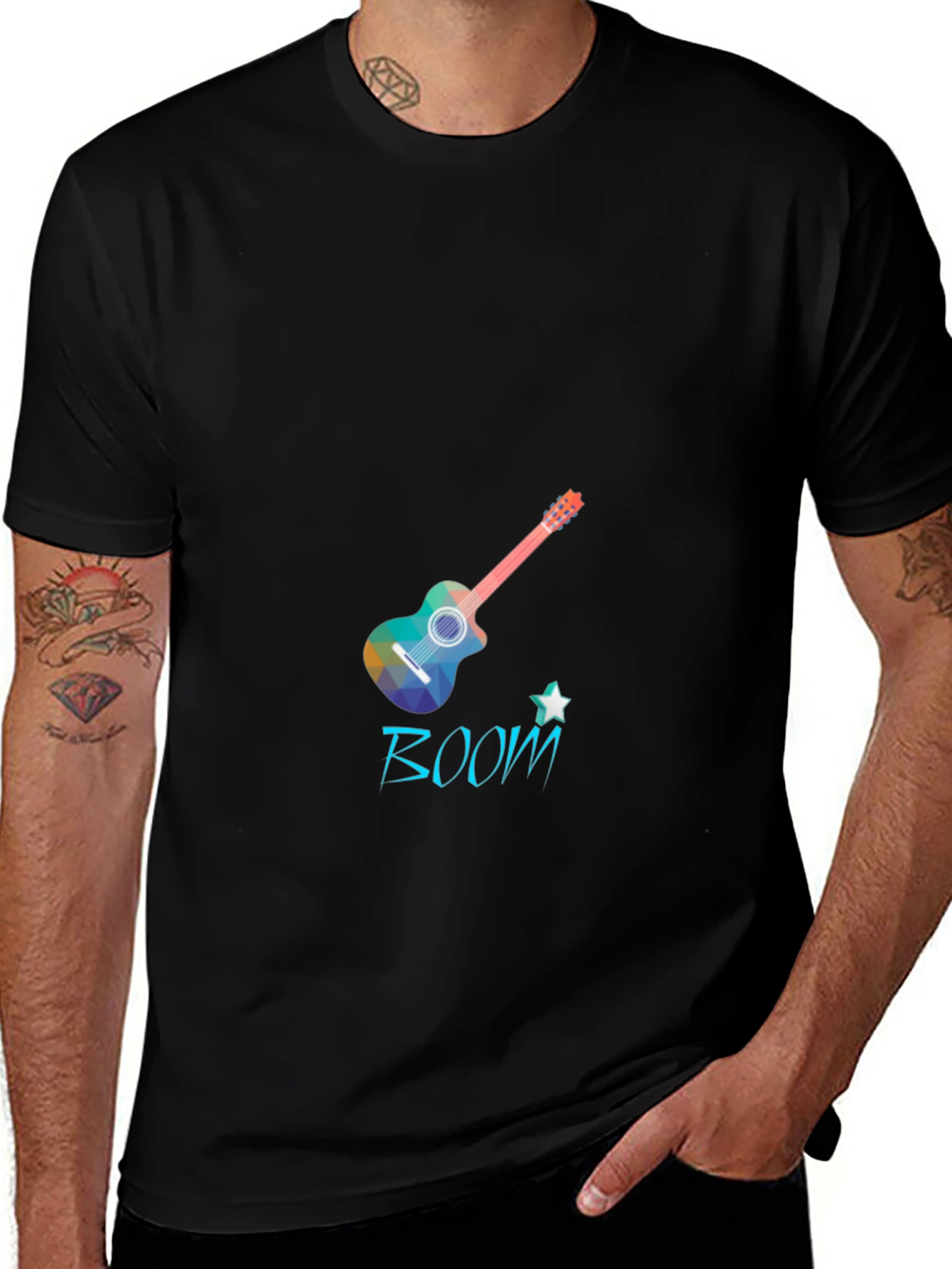 Boom Guitar Black T-Shirt