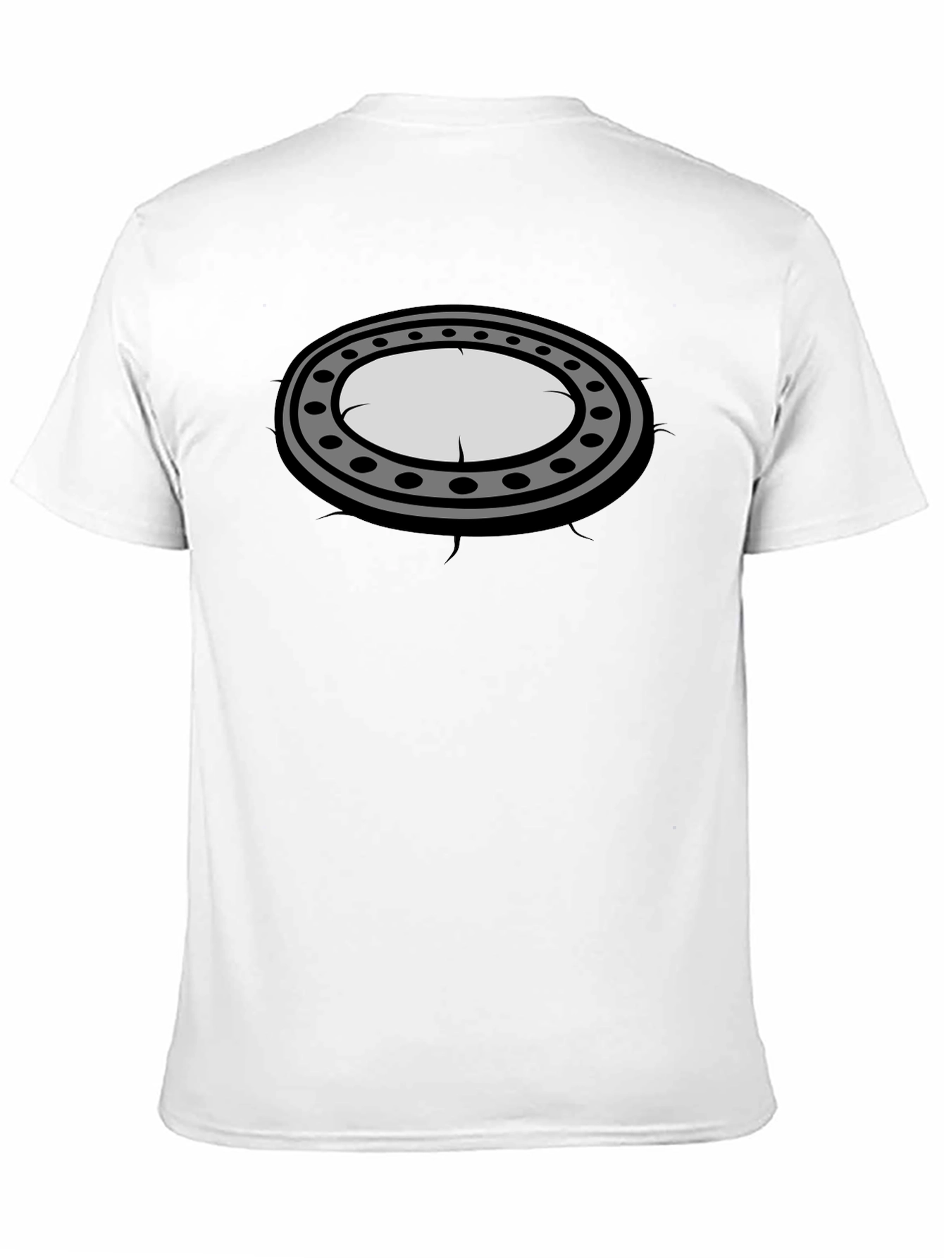 Black Graphic Tee - Oval Porthole Design