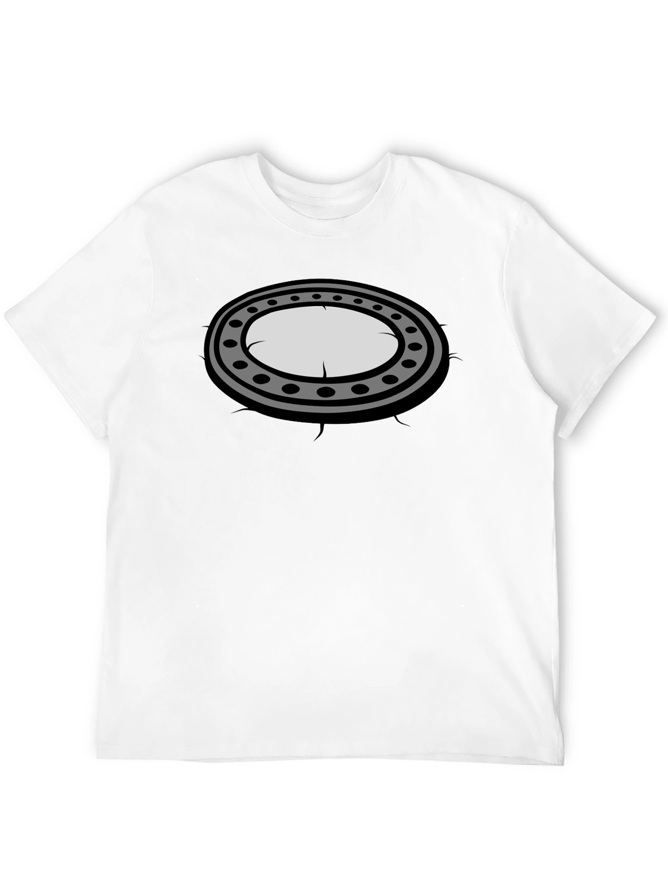 Black Graphic Tee - Oval Porthole Design