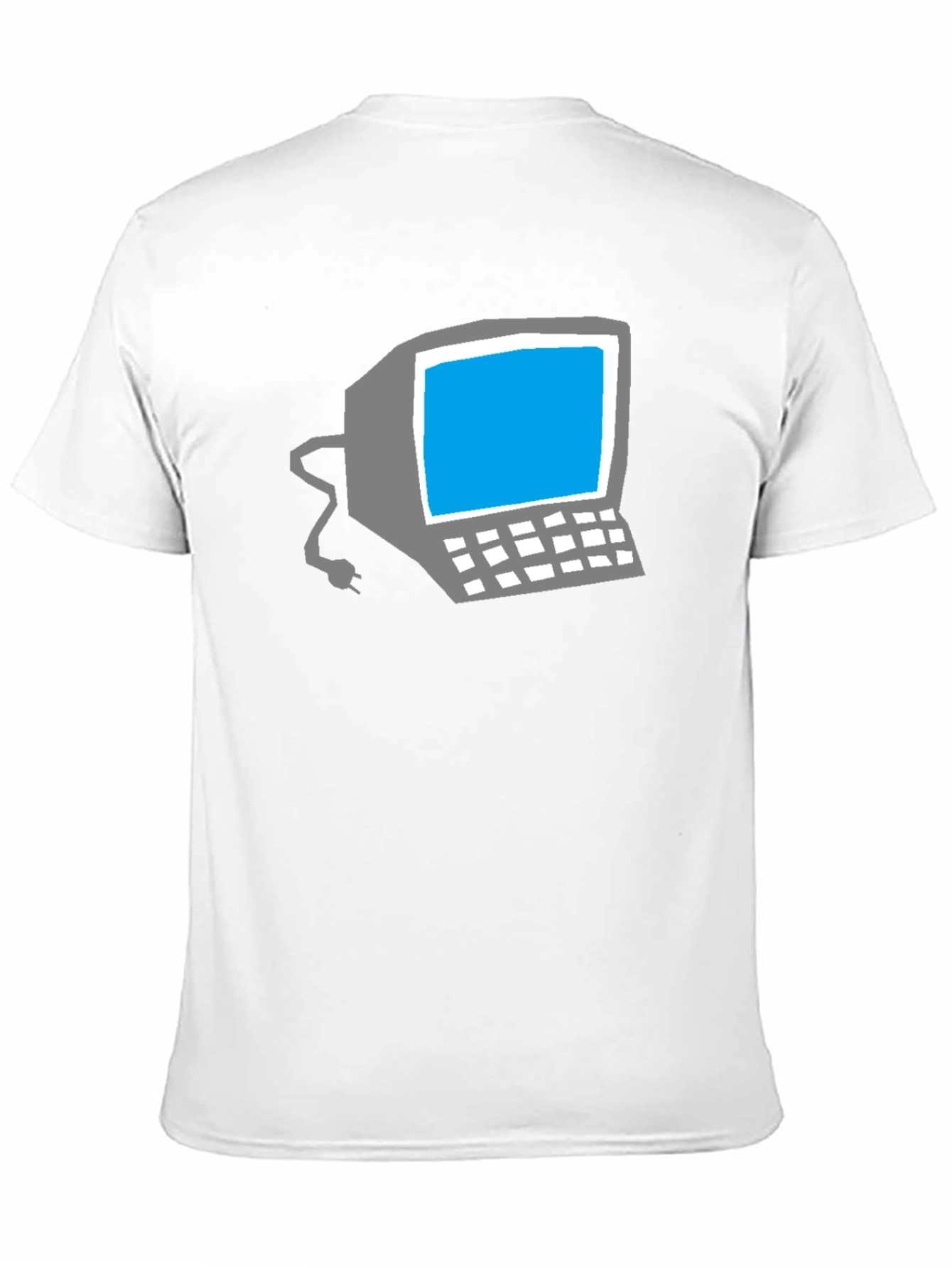 Retro Computer Graphic Tee - Black Cotton T-Shirt
