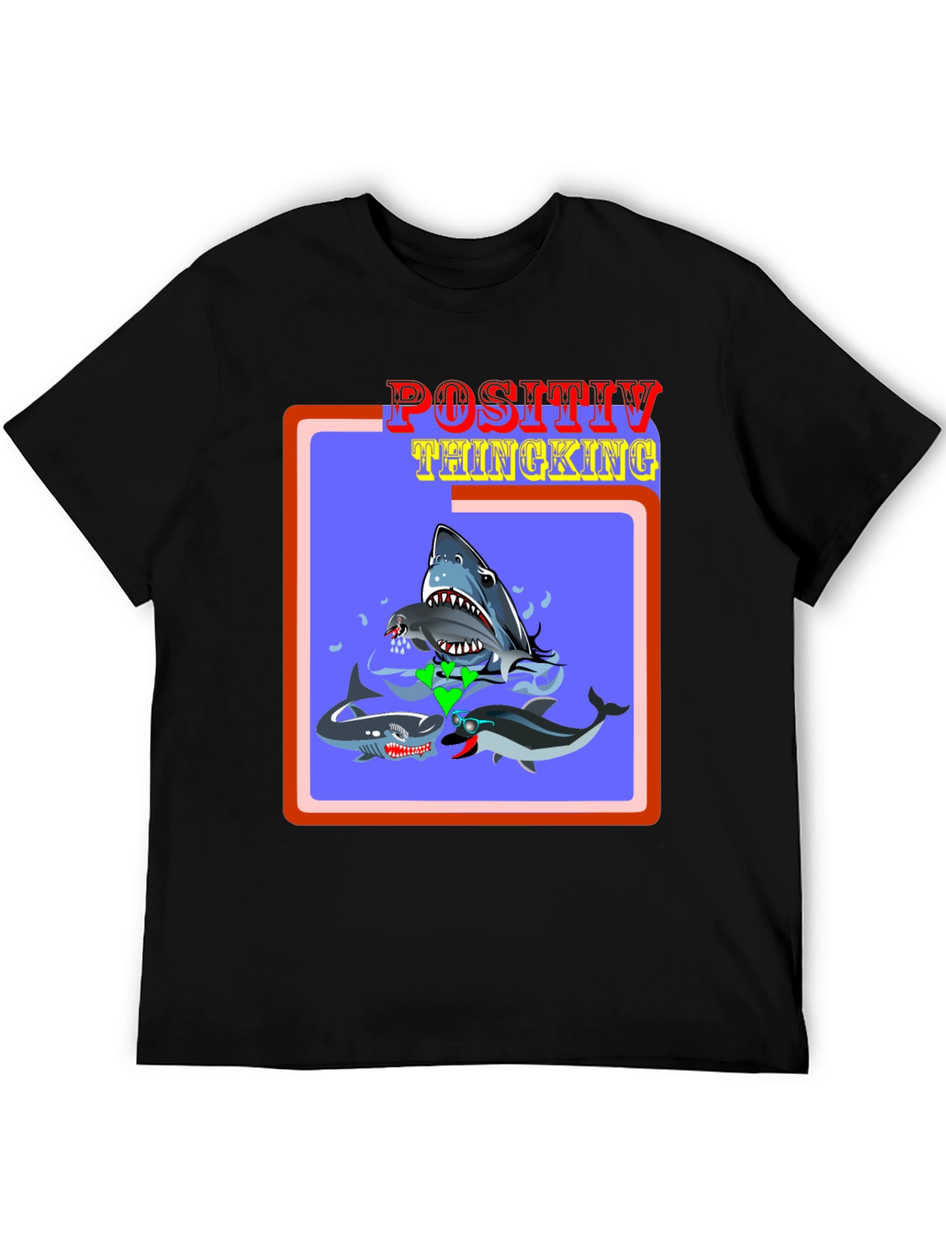 Positive Thinking Shark & Dolphin Graphic Tee