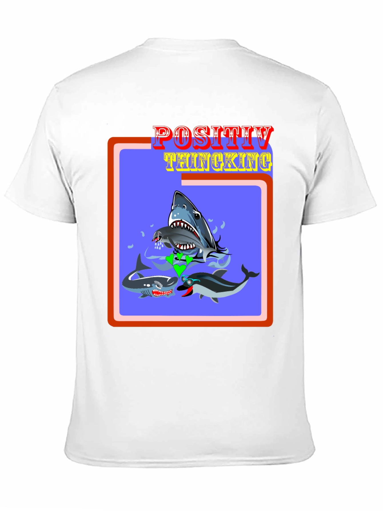 Positive Thinking Shark & Dolphin Graphic Tee
