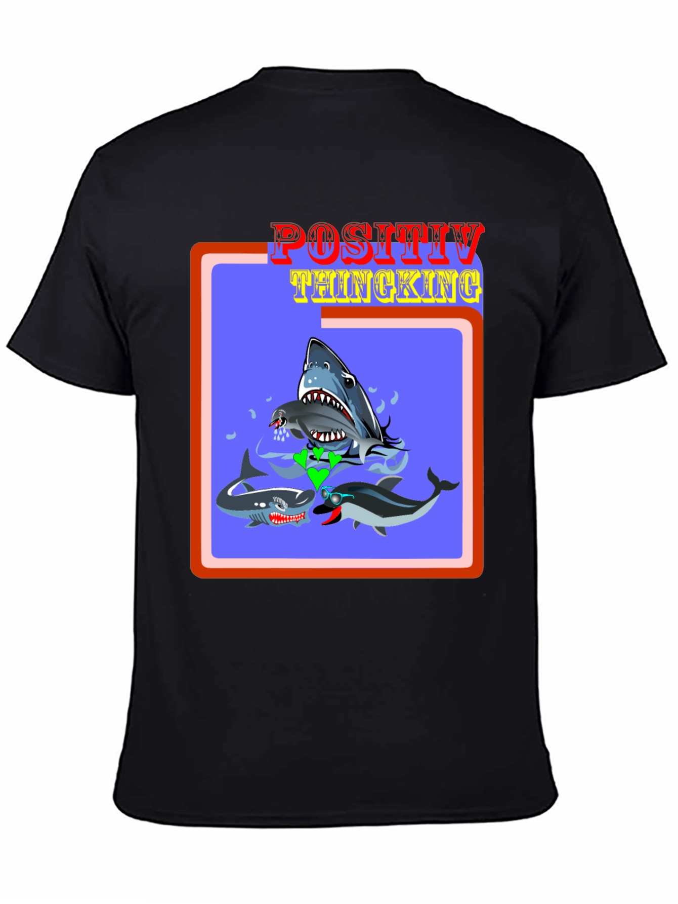 Positive Thinking Shark & Dolphin Graphic Tee