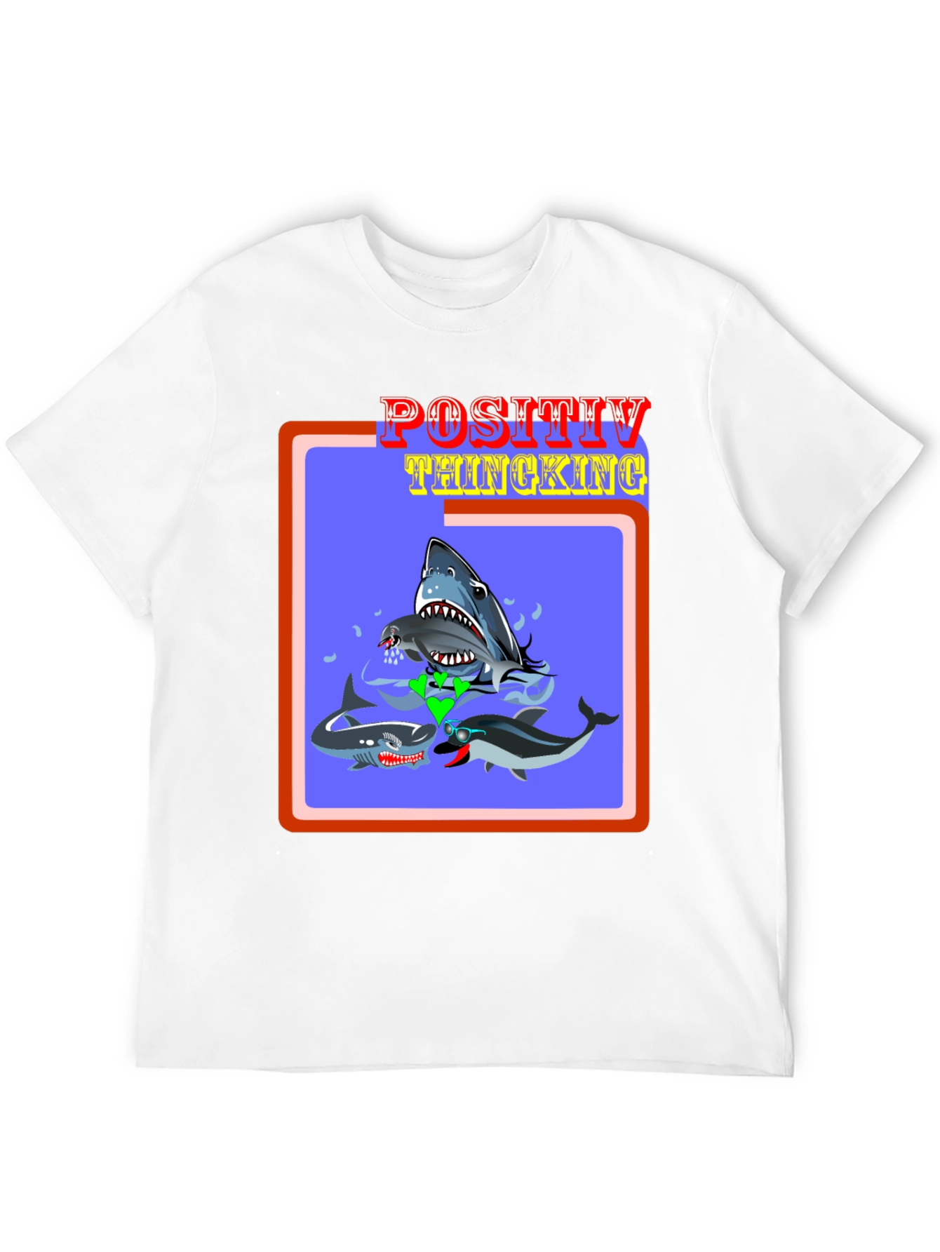 Positive Thinking Shark & Dolphin Graphic Tee