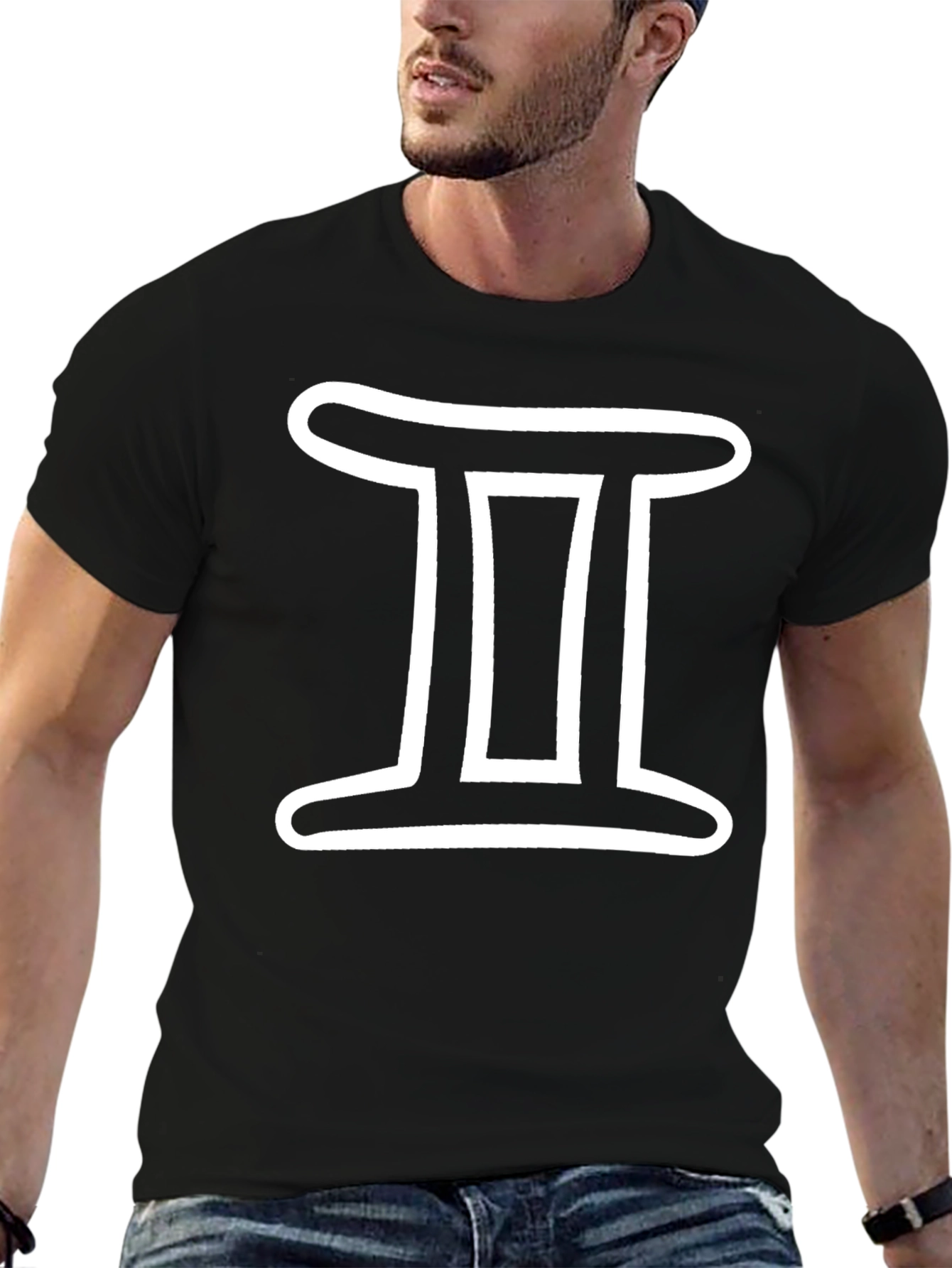 Gemini Zodiac Sign Graphic Tee - Stylish Black T-Shirt