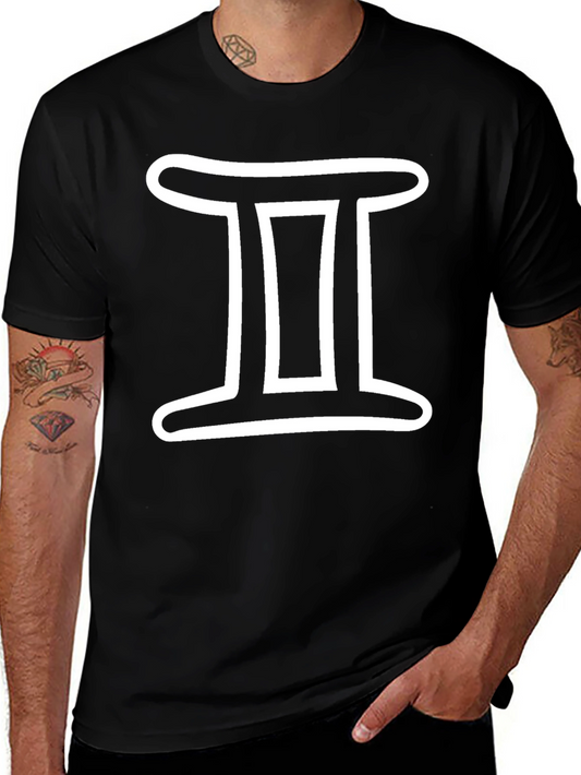 Gemini Zodiac Sign Graphic Tee - Stylish Black T-Shirt