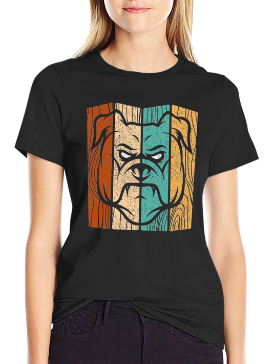 Retro Bulldog Graphic Tee - Vintage Style T-Shirt