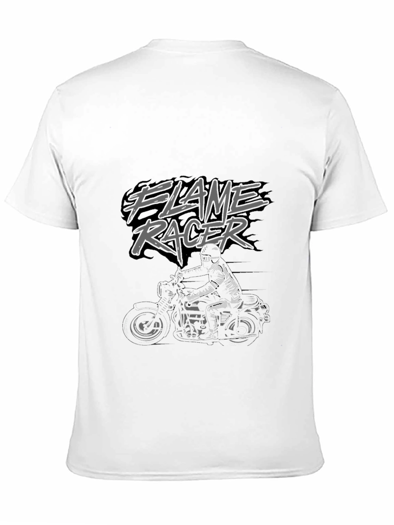 Flame Racer Black T-Shirt - Motorcycle Graphic Tee