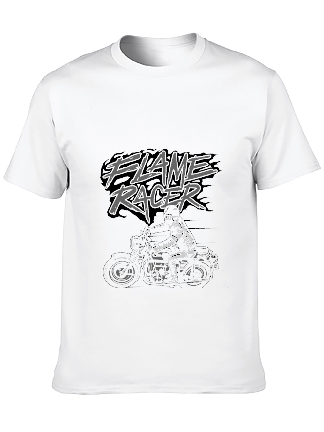 Flame Racer Black T-Shirt - Motorcycle Graphic Tee