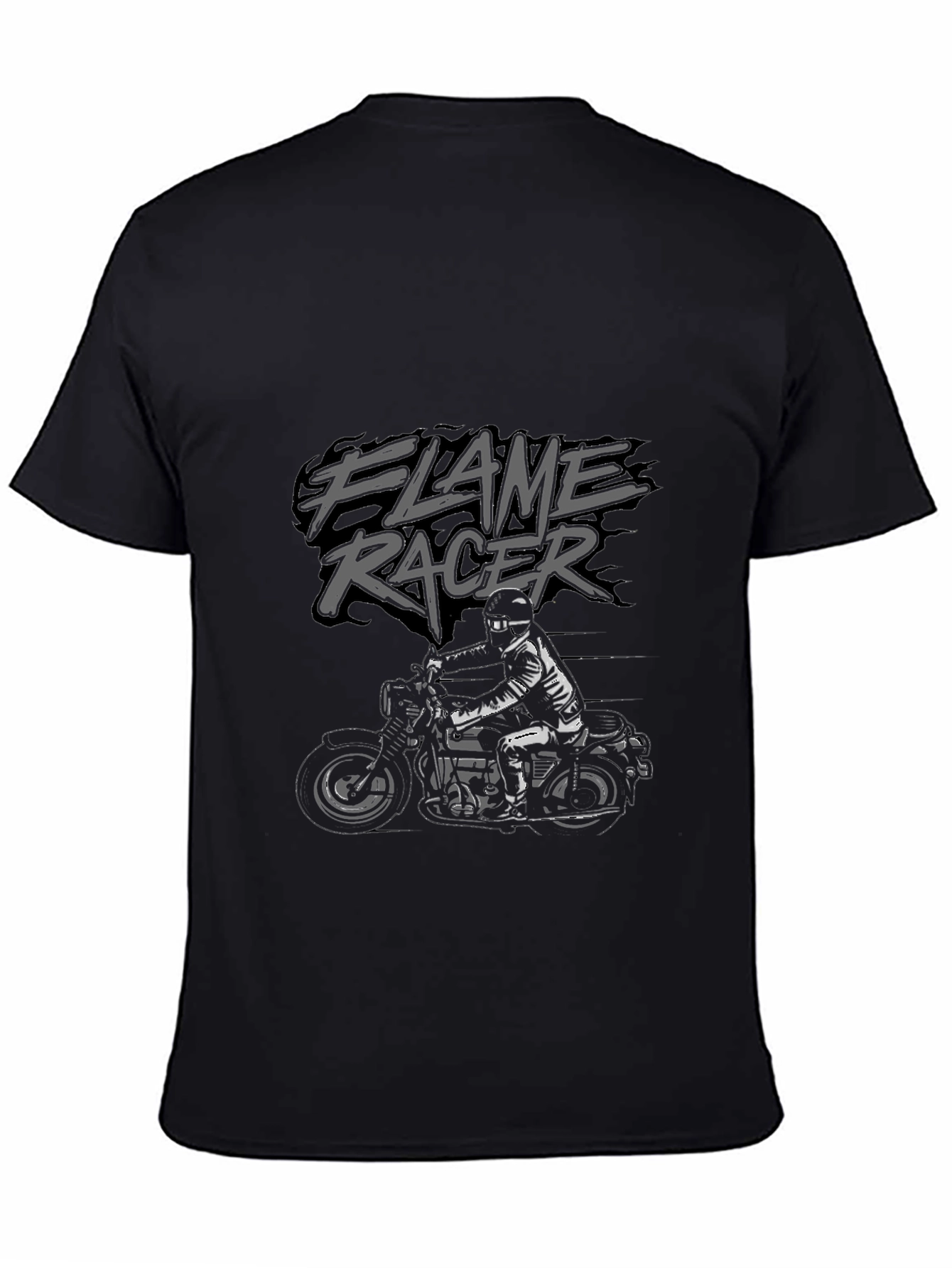 Flame Racer Black T-Shirt - Motorcycle Graphic Tee