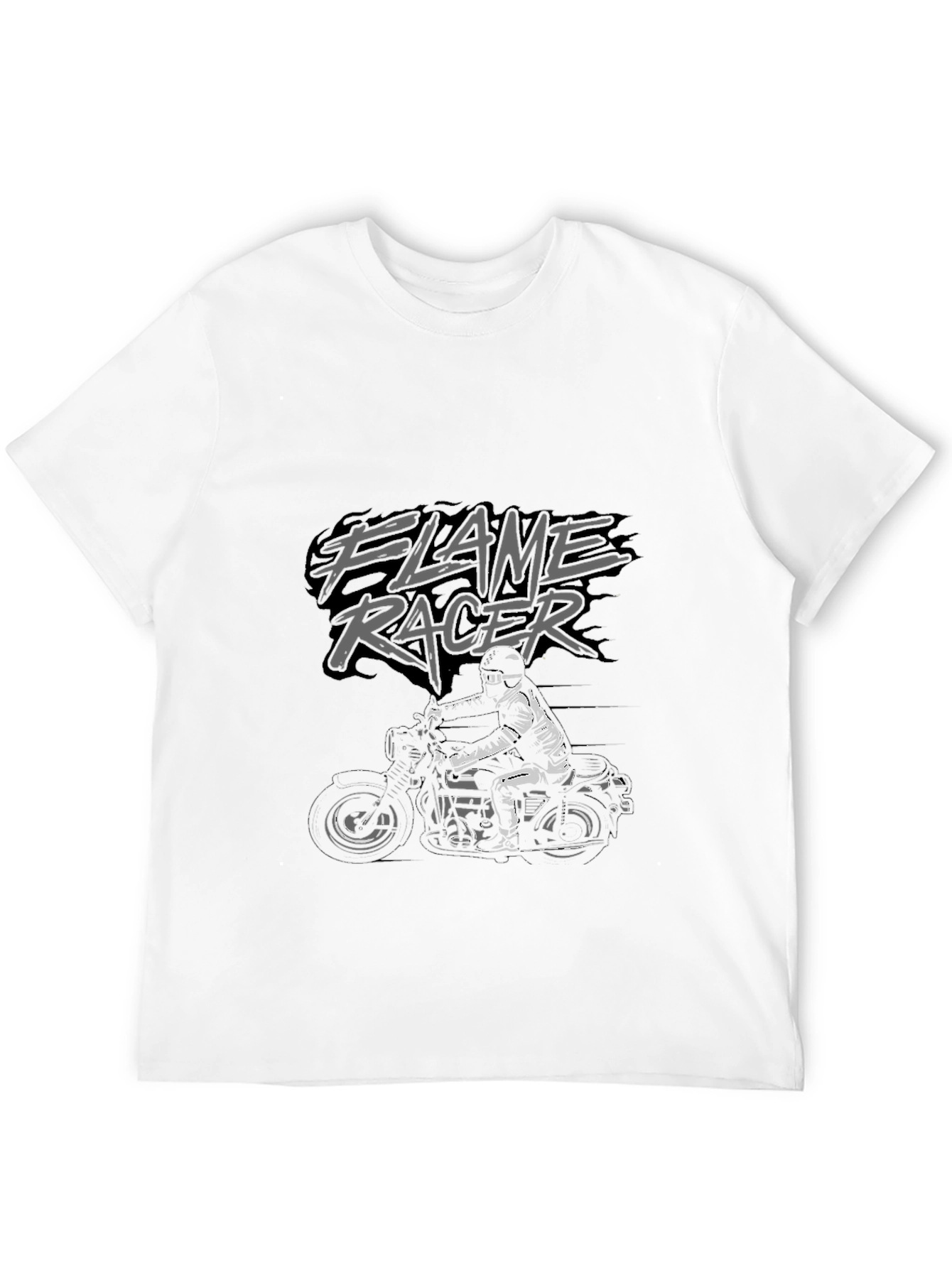 Flame Racer Black T-Shirt - Motorcycle Graphic Tee