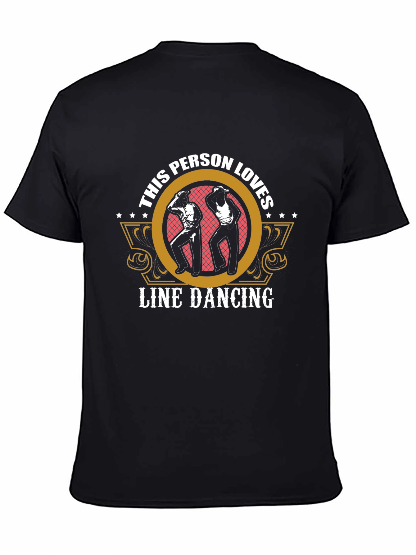 Line Dancing Enthusiast Graphic Tee - Black