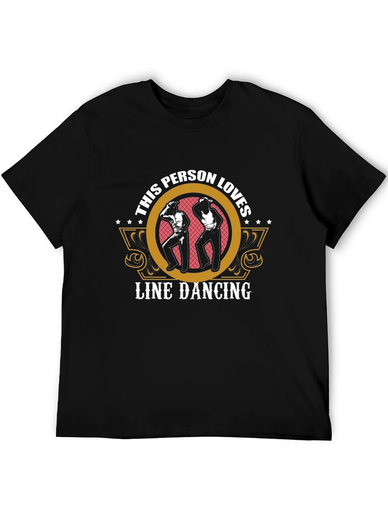 Line Dancing Enthusiast Graphic Tee - Black