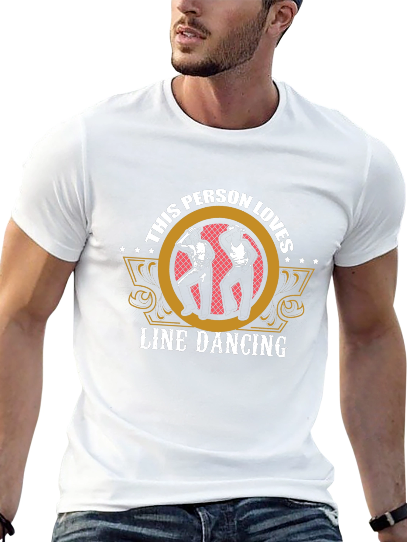 Line Dancing Enthusiast Graphic Tee - Black