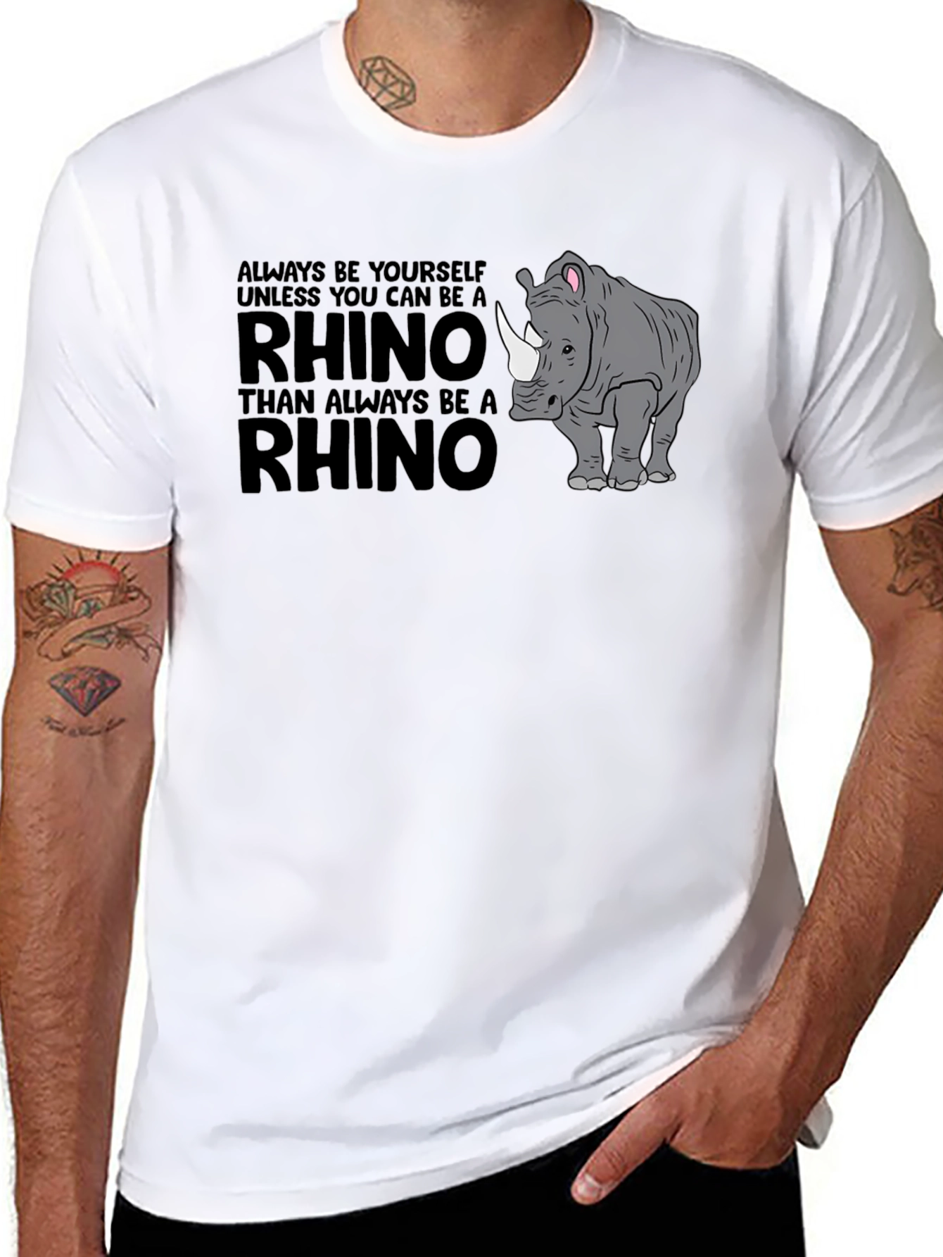 Always Be Yourself Rhino Black T-Shirt