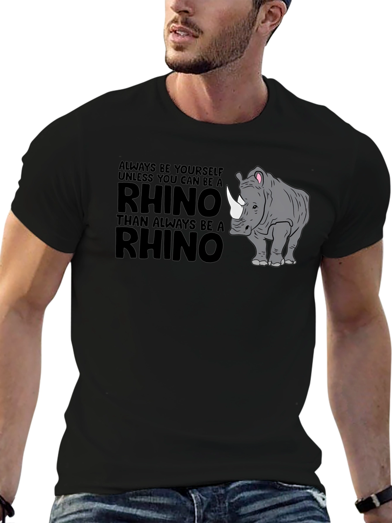 Always Be Yourself Rhino Black T-Shirt