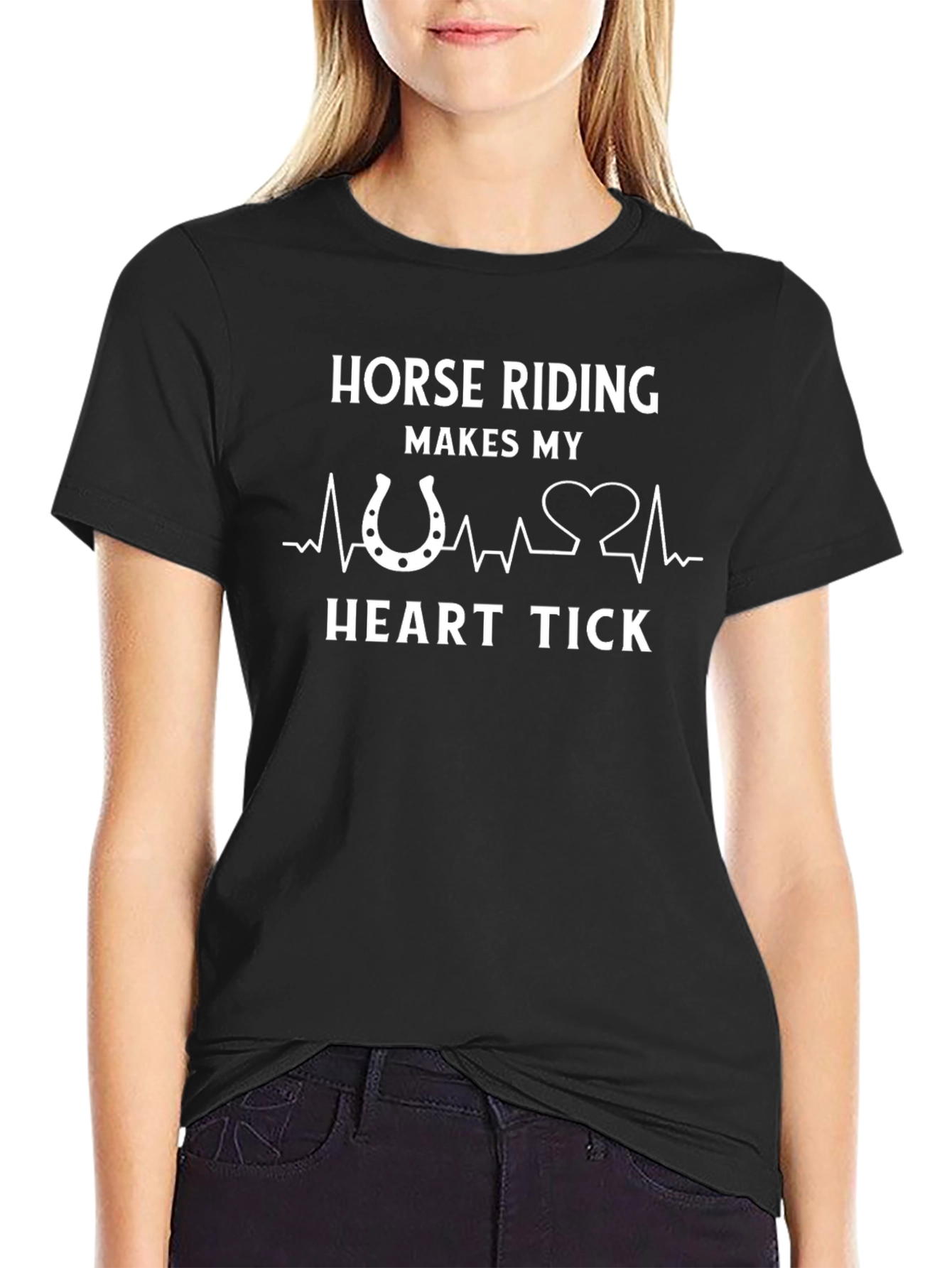Horse Riding Heart Tick T-Shirt