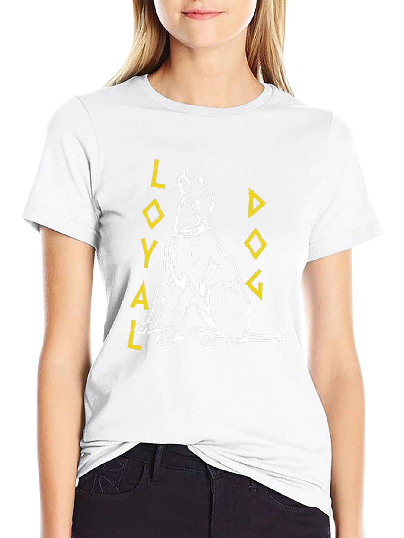 Loyal Dog Graphic Tee - Black Cotton T-Shirt